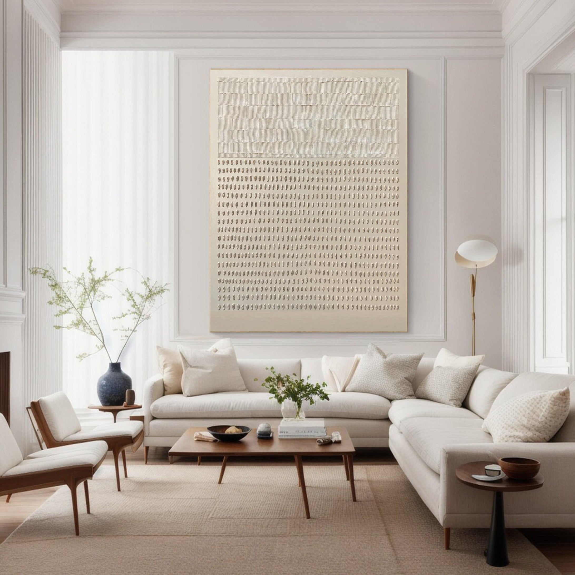 Modern Beige Textured Painting Statement Wall Decor #WG 045