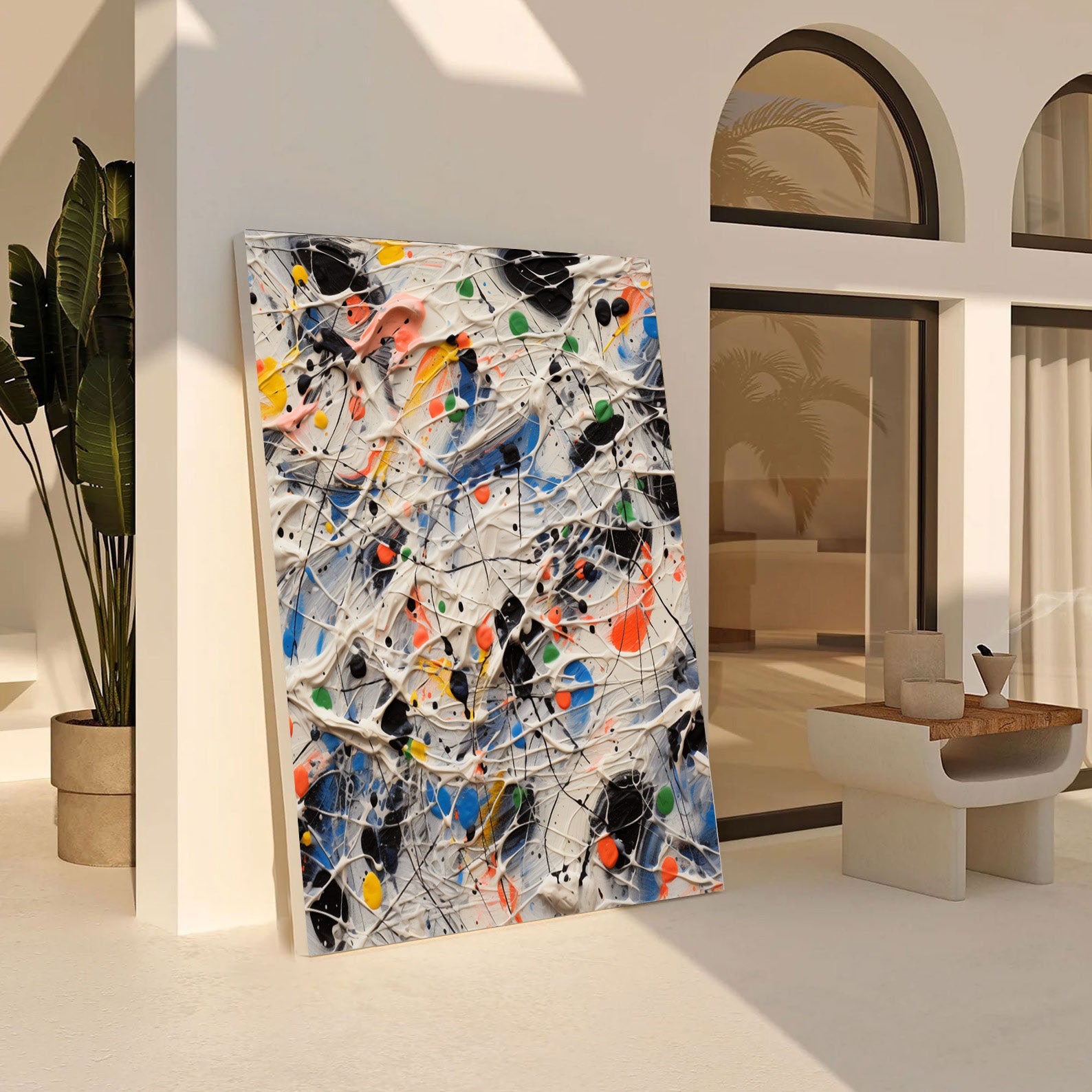 Abstract Splatter Wall Art, High-Energy Modern Canvas #BGA 161
