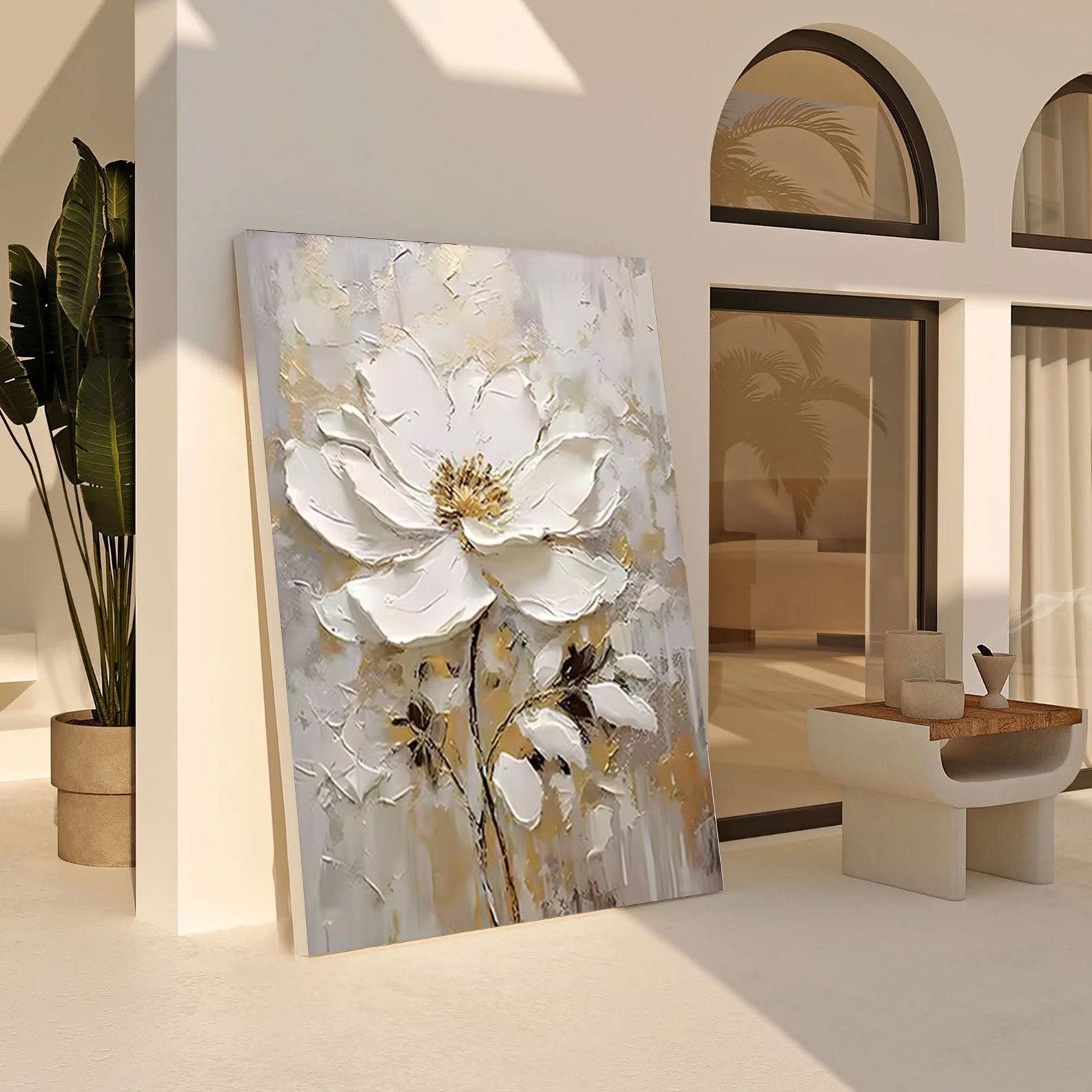 Executive Bloom: Large 3D Floral Canvas, Home Statement Art #BGA 126