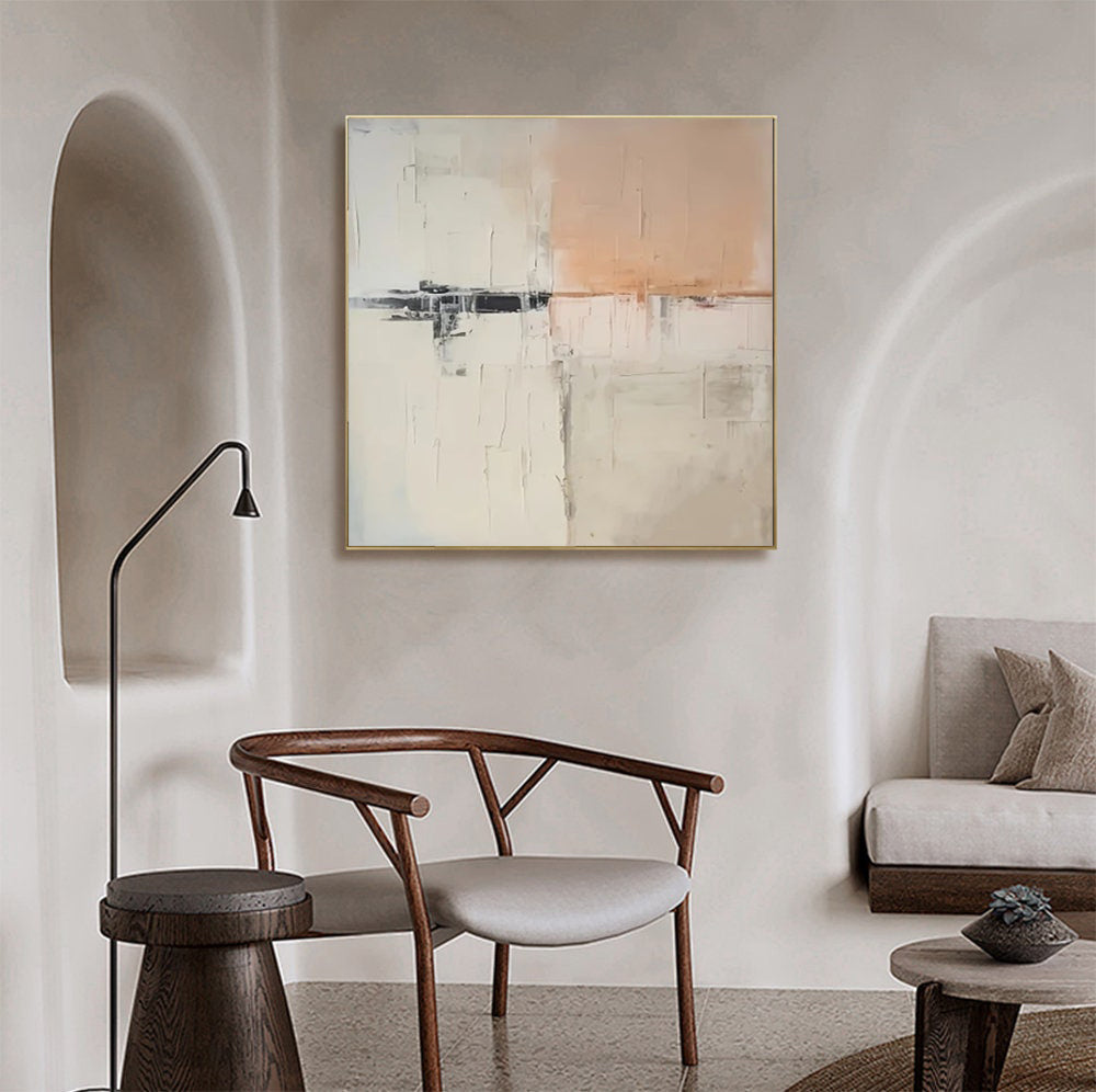 Abstract Beige & Peach Art, Minimalist Scandinavian Style #BGA 138