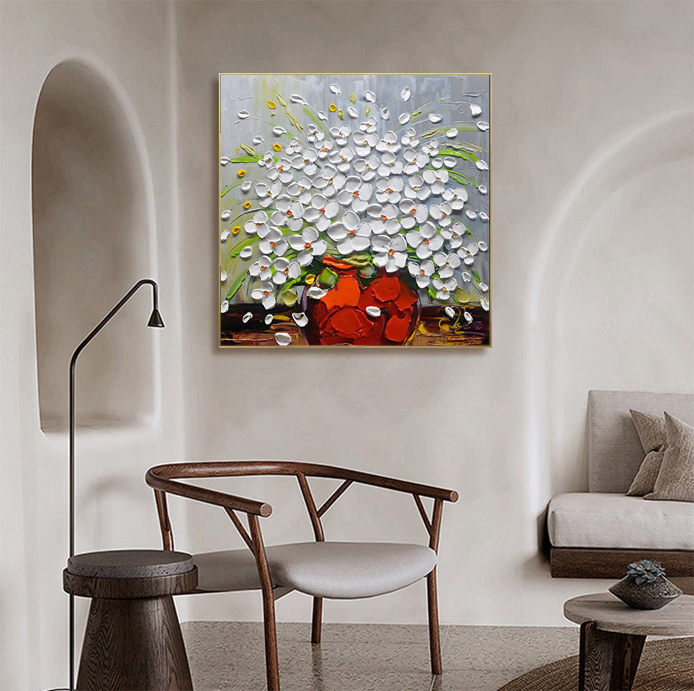 Impasto Garden: Vibrant Textured Flowers, Bold Floral Display #BGA 148