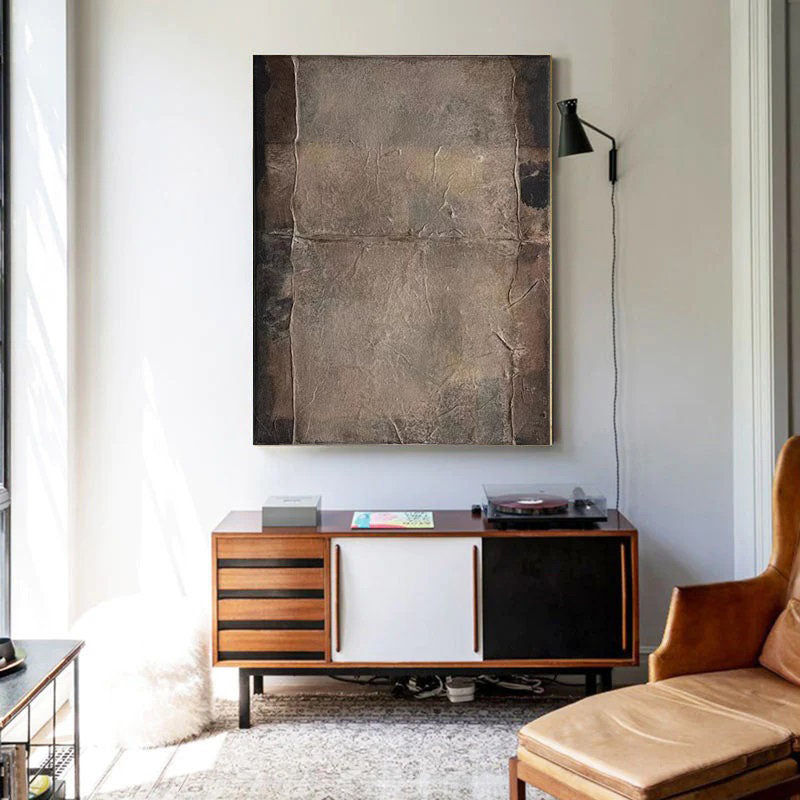 Beige & Brown Abstract Painting #LL 017