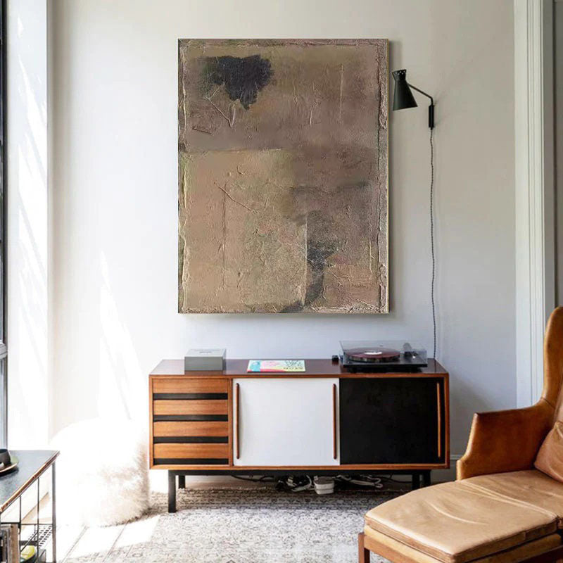 Beige & Brown Abstract Painting #LL 015