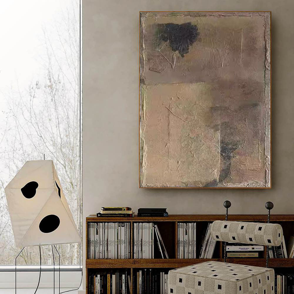 Beige & Brown Abstract Painting #LL 015