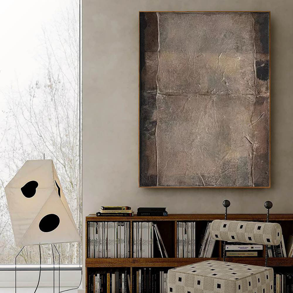 Beige & Brown Abstract Painting #LL 017