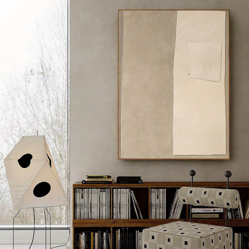 Beige & Brown Abstract Painting #LL 037