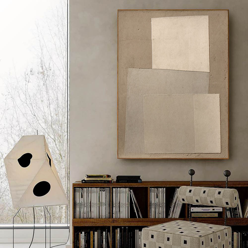 Beige & Brown Abstract Painting #LL 042