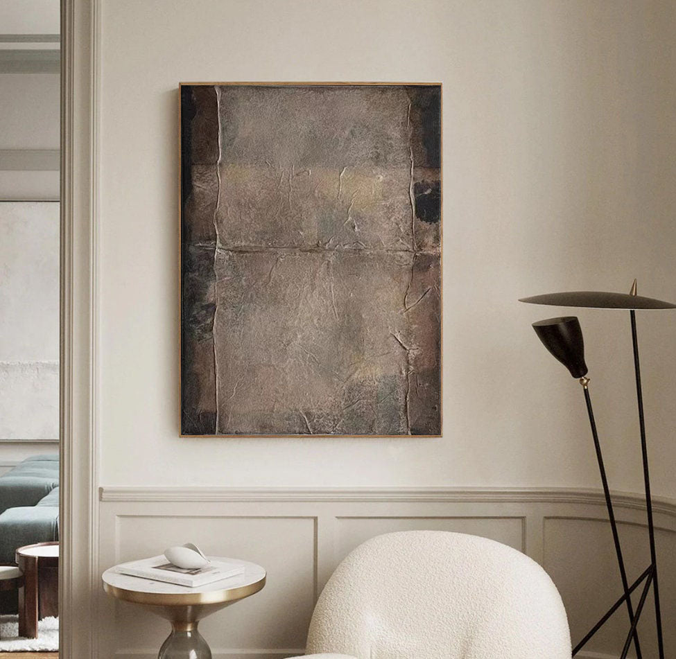 Beige & Brown Abstract Painting #LL 017