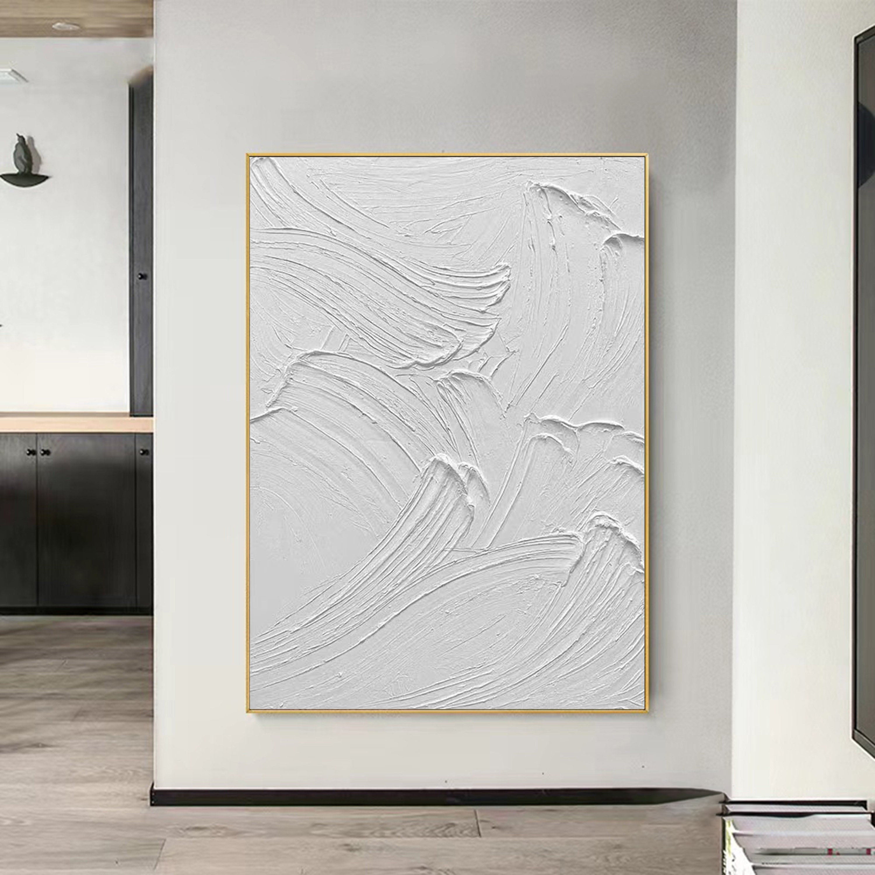 White Minimalist Abstract Painting #CXA 017