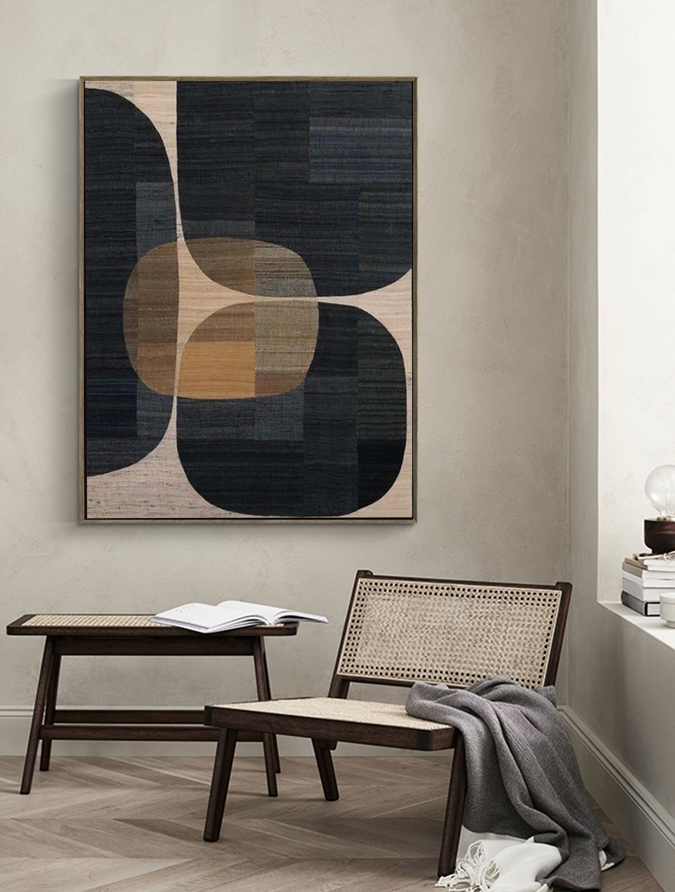 Beige & Brown Abstract Painting #LL 001