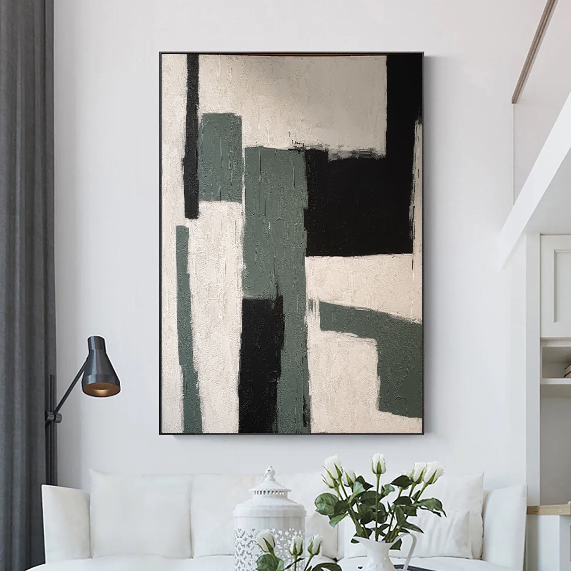 Beige & Brown Abstract Painting #LL 001