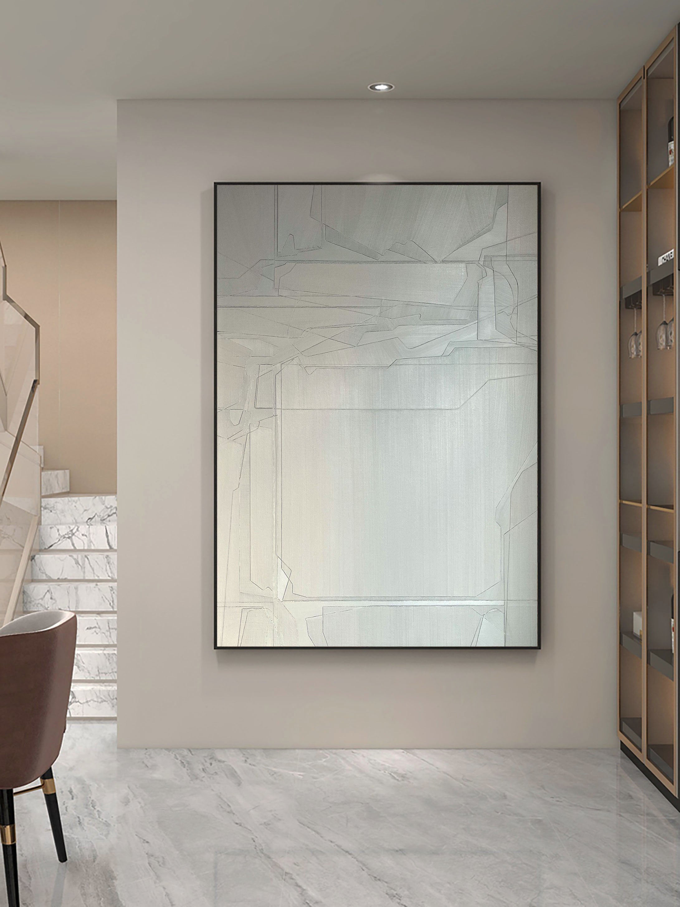 White Abstract Painting #LL 005
