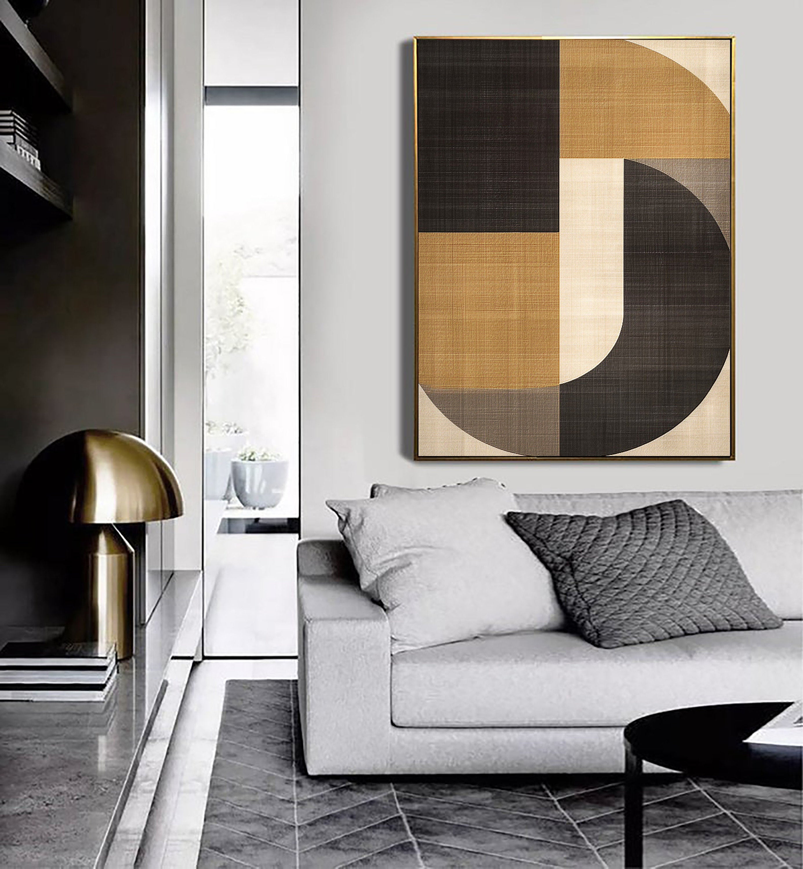 Beige & Brown Abstract Painting #LL 005