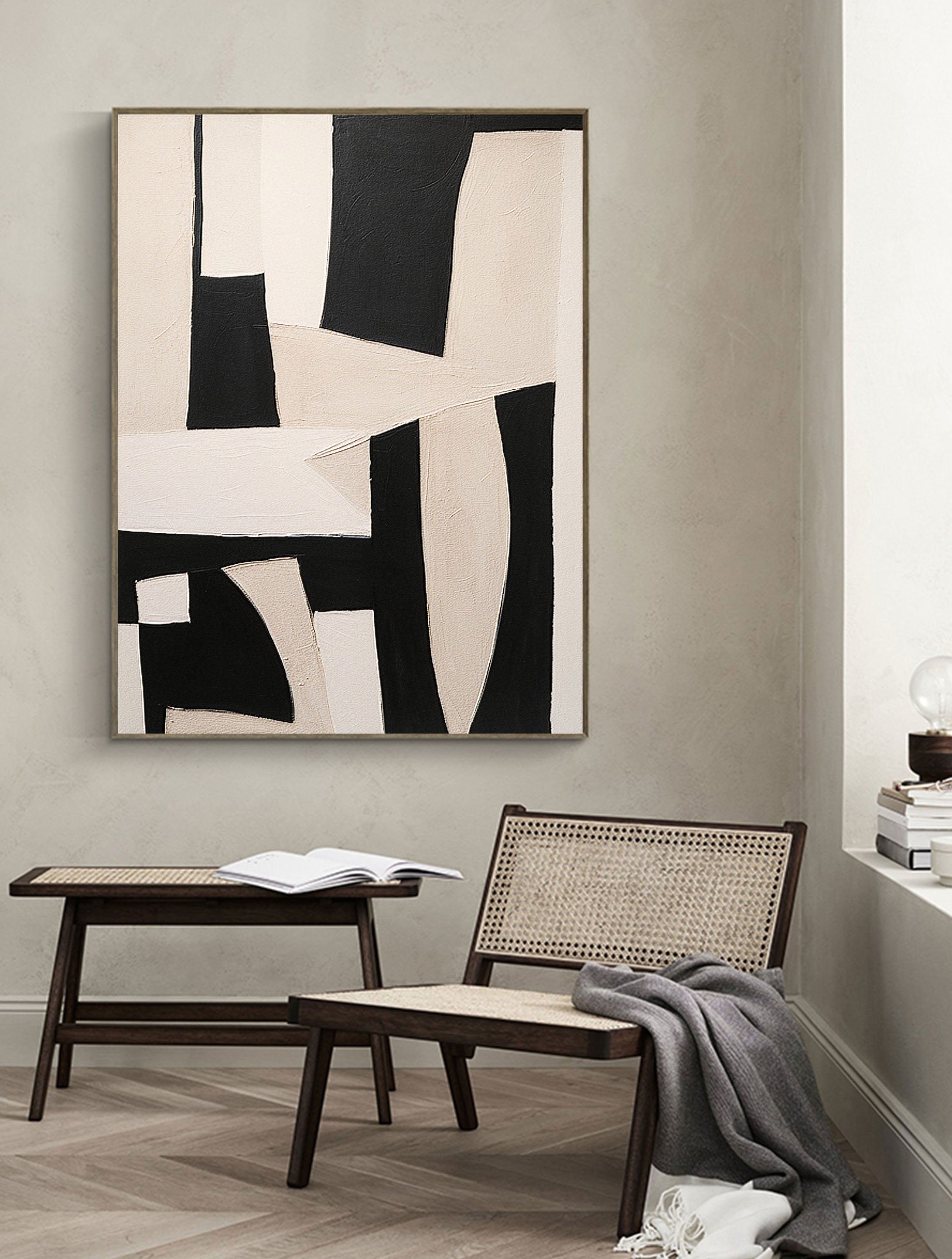 Black & White Abstract Painting #LL 005