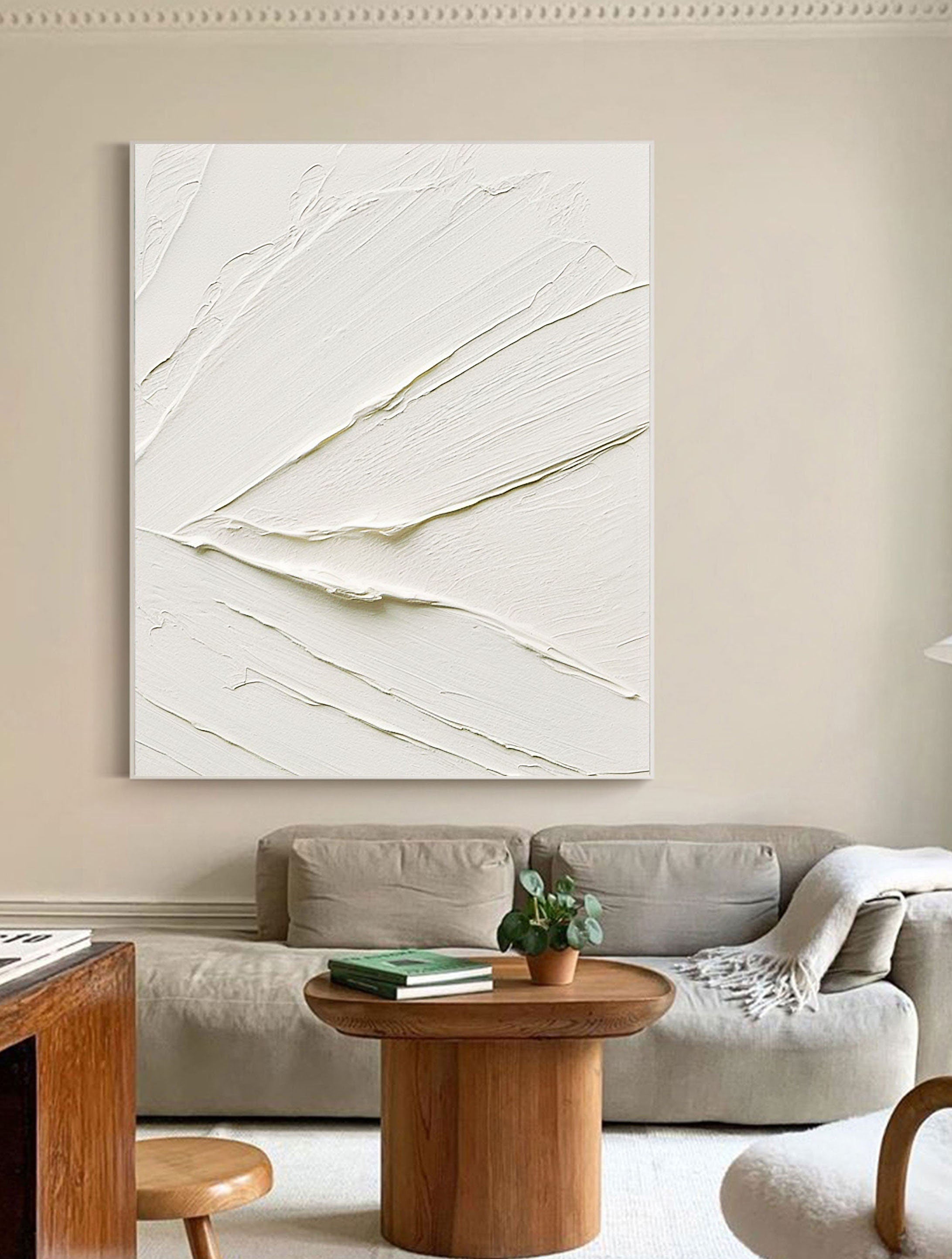 White Minimalist Abstract Painting #CXA 004