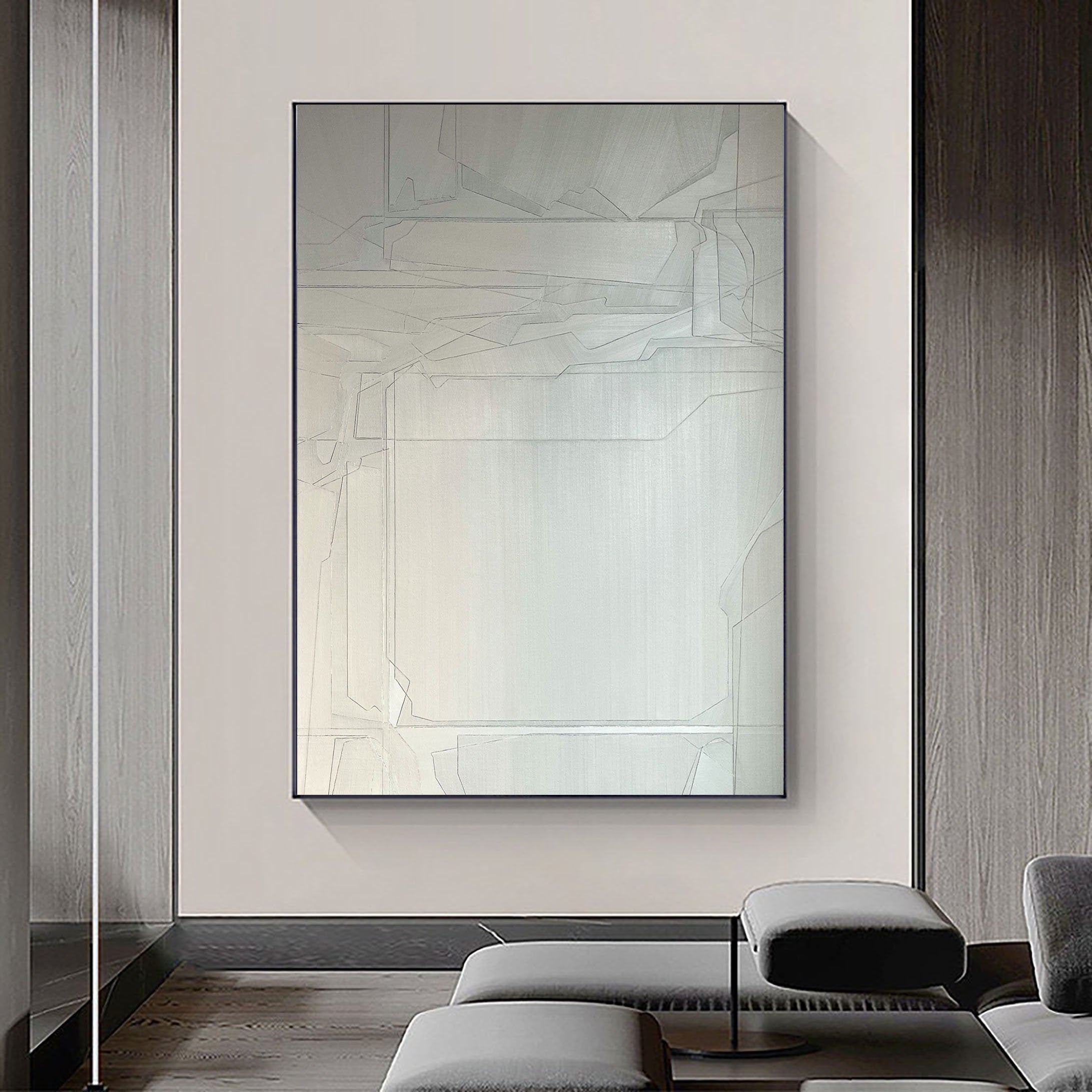 White Abstract Painting #LL 005