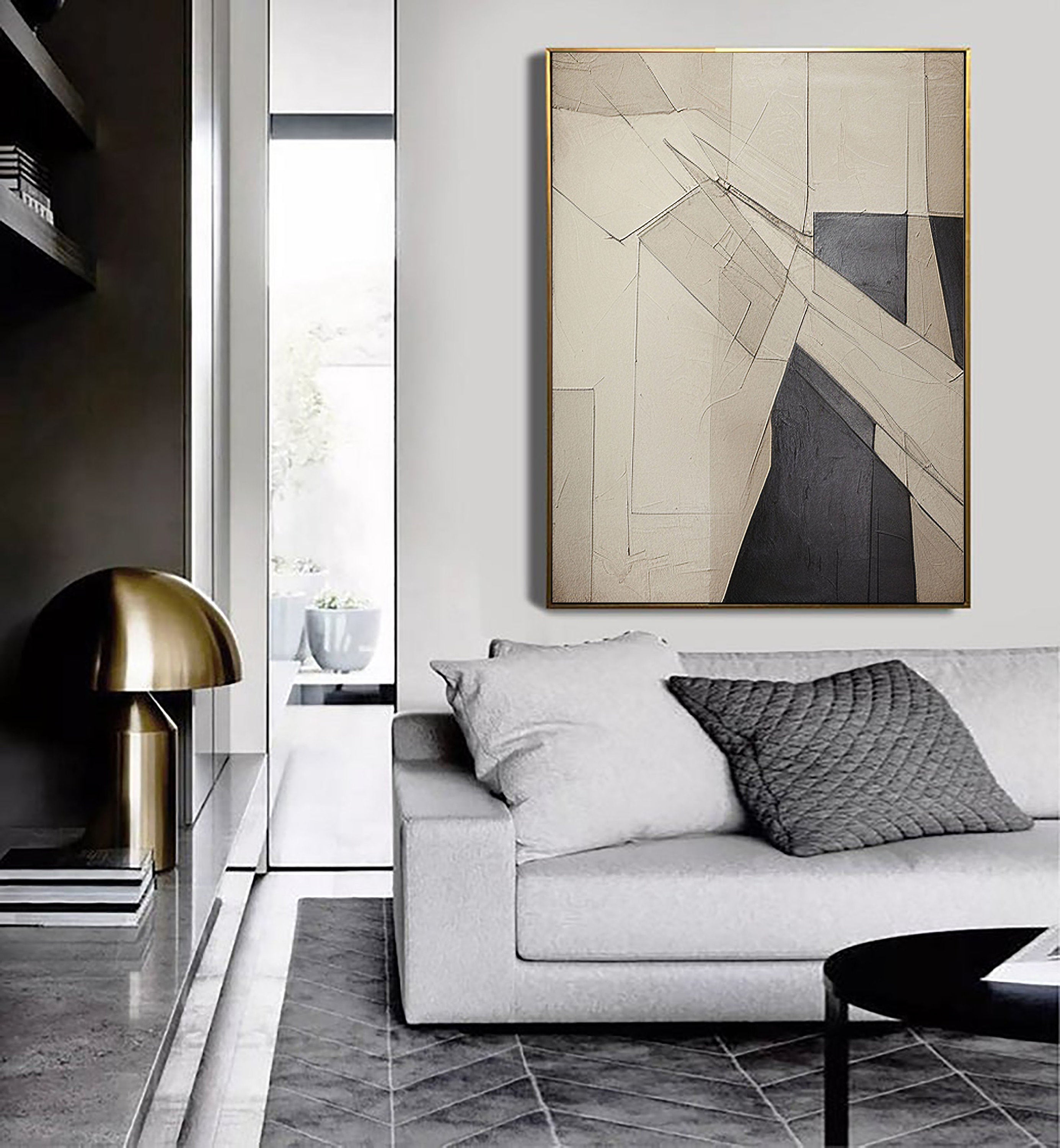 Beige & Brown Abstract Painting #LL 025