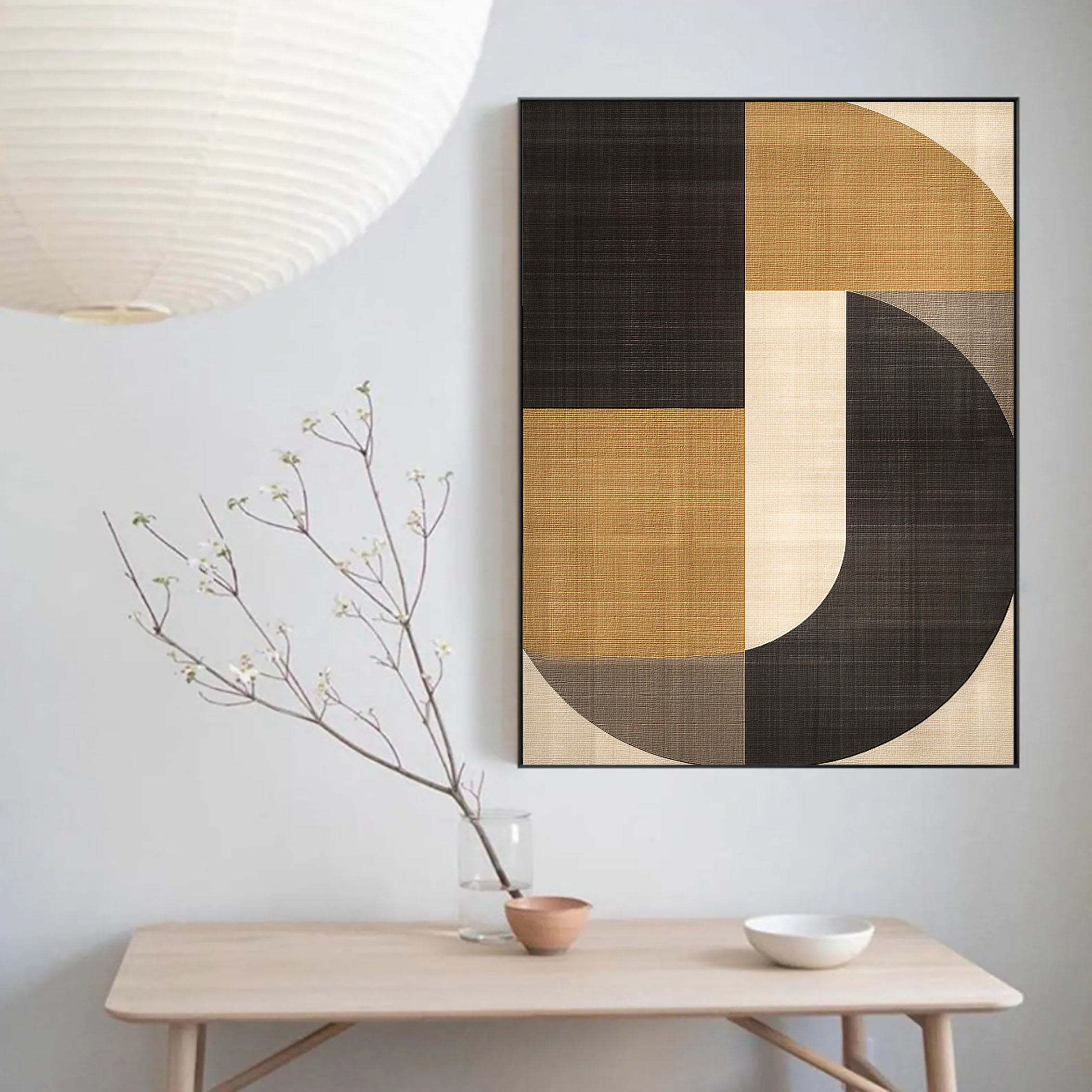 Beige & Brown Abstract Painting #LL 005