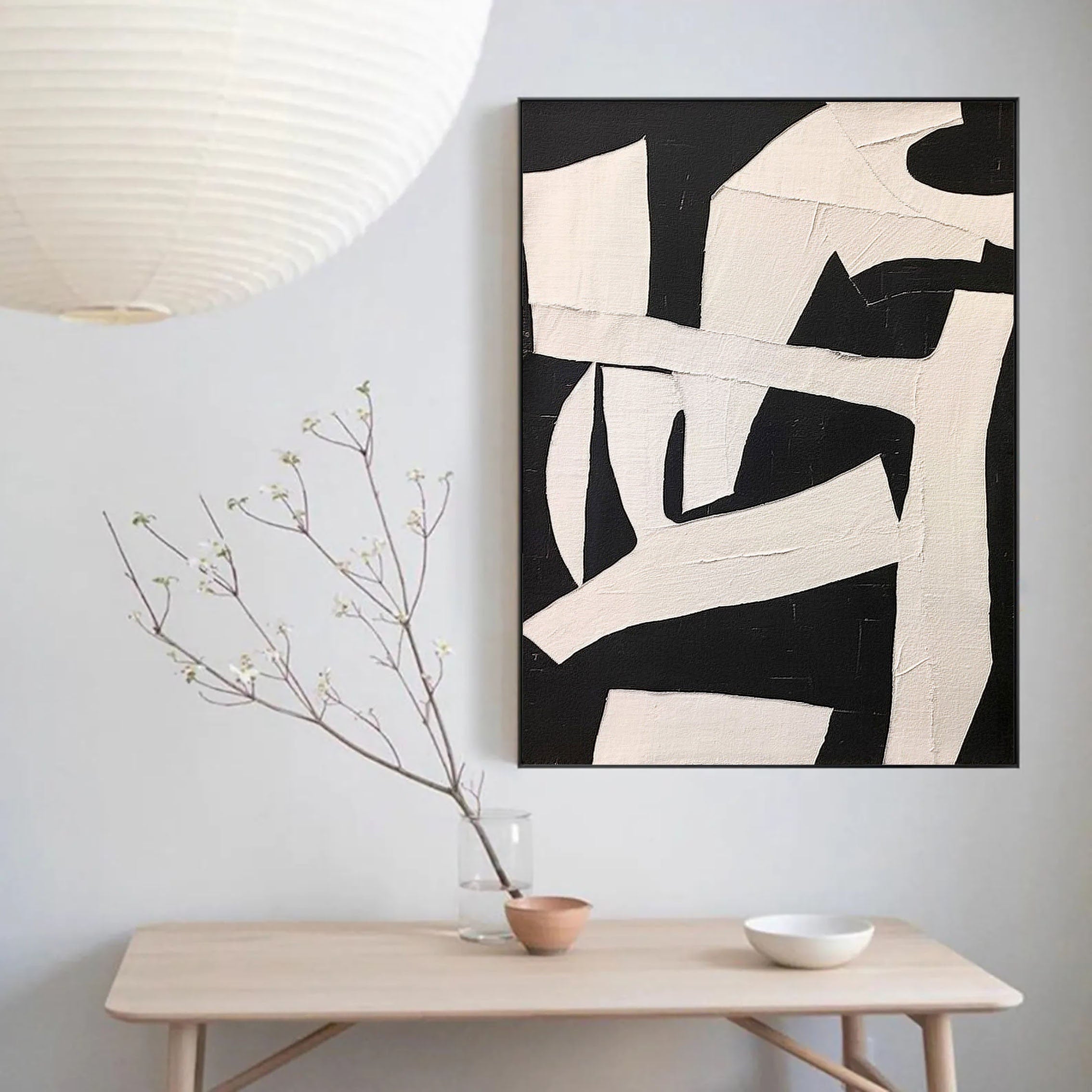 Black & White Abstract Painting #LL 003