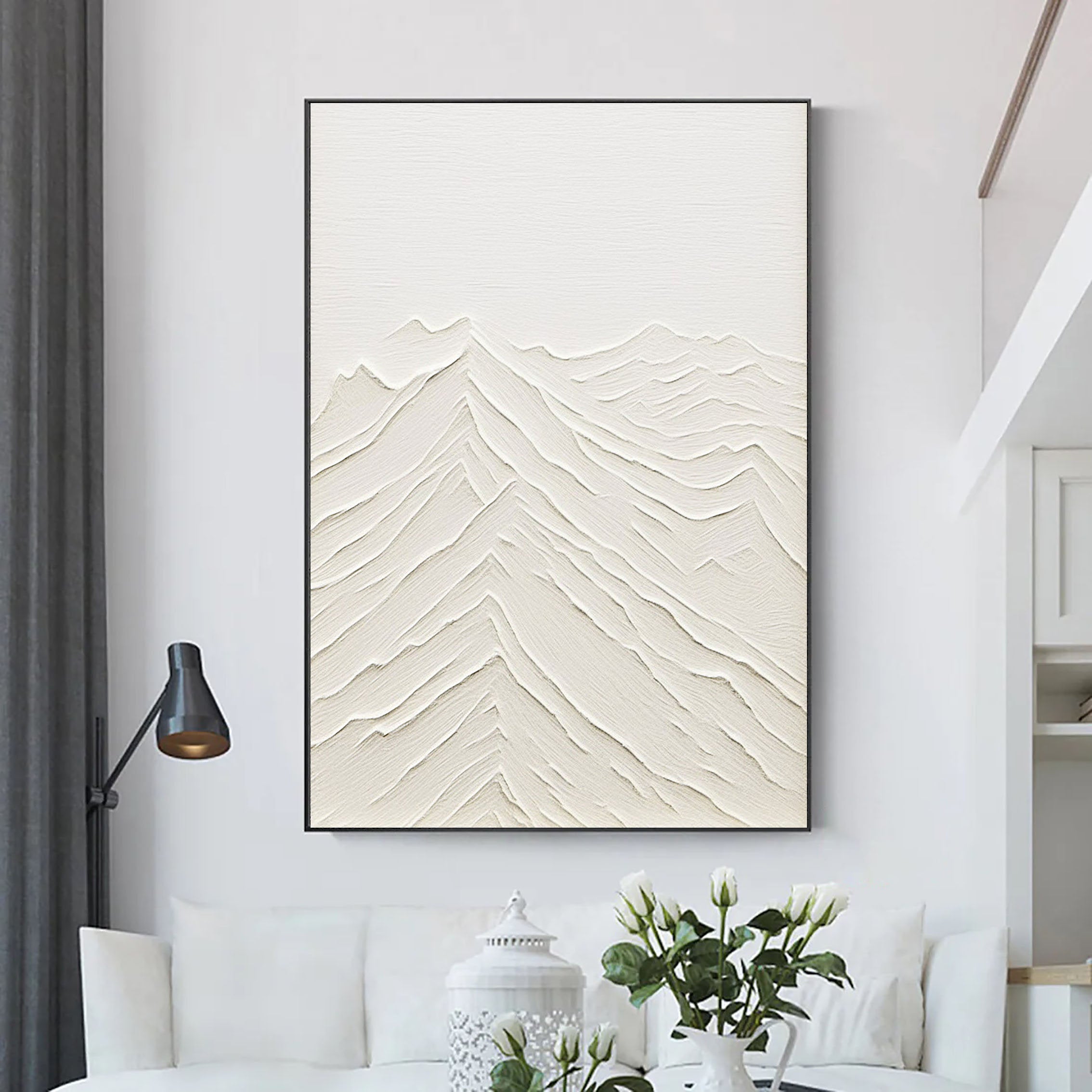 White Abstract Painting #LL 001