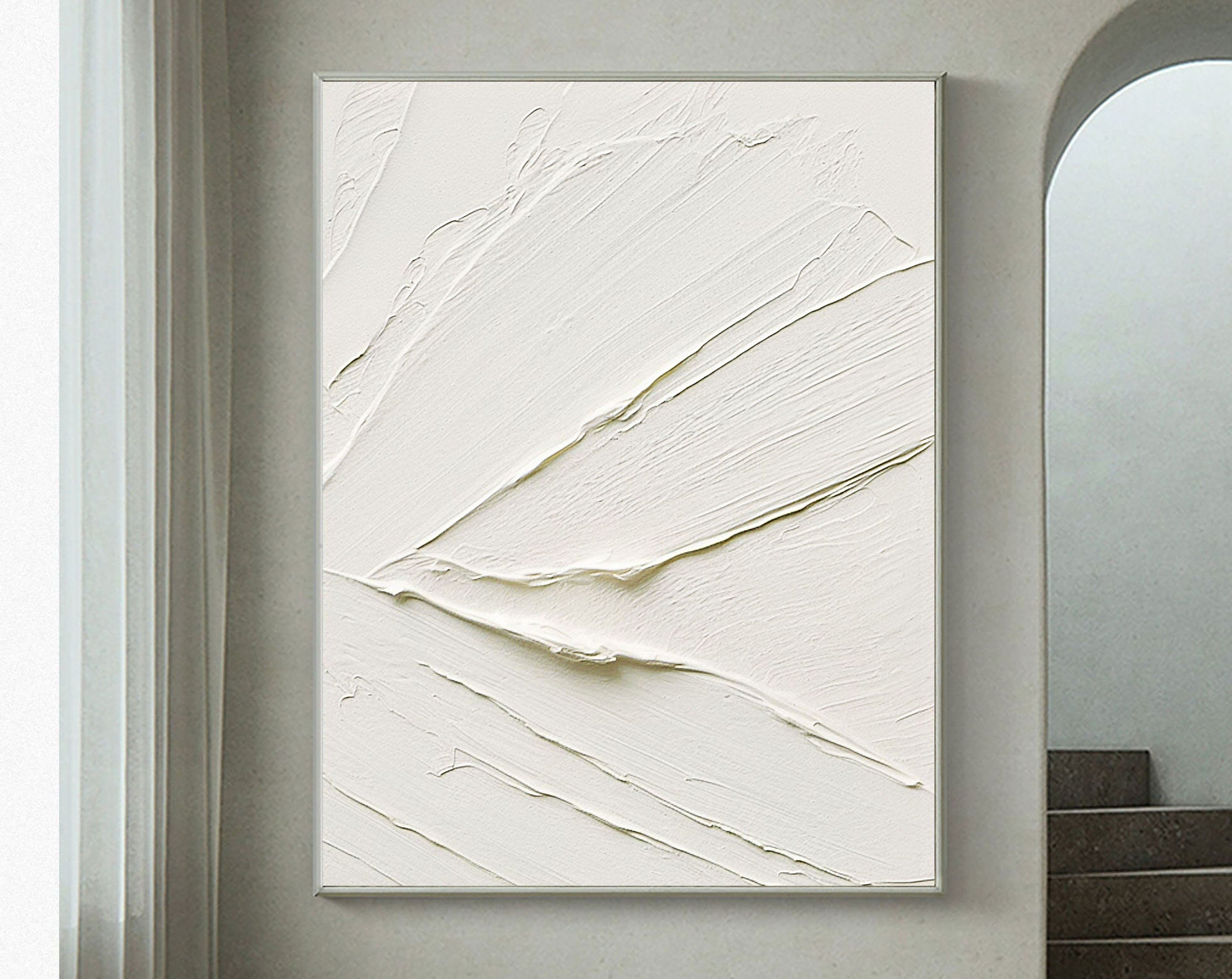 White Minimalist Abstract Painting #CXA 004