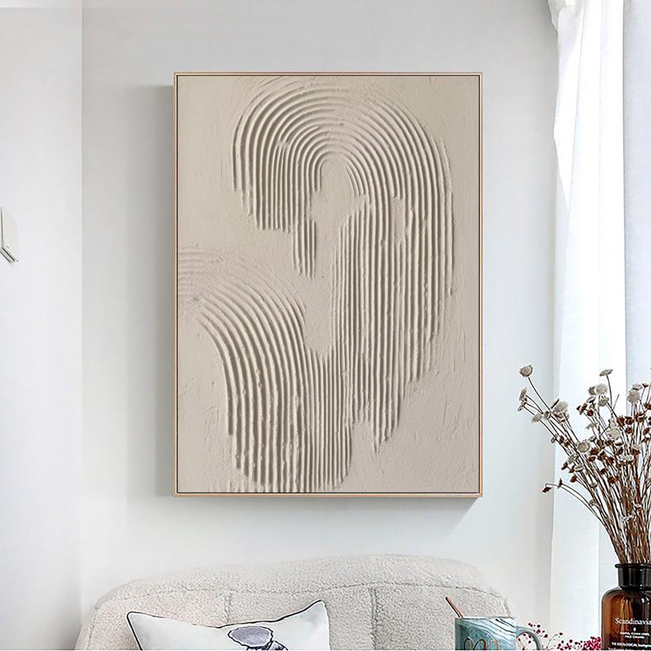 Beige & Brown Abstract Painting #CXA 010