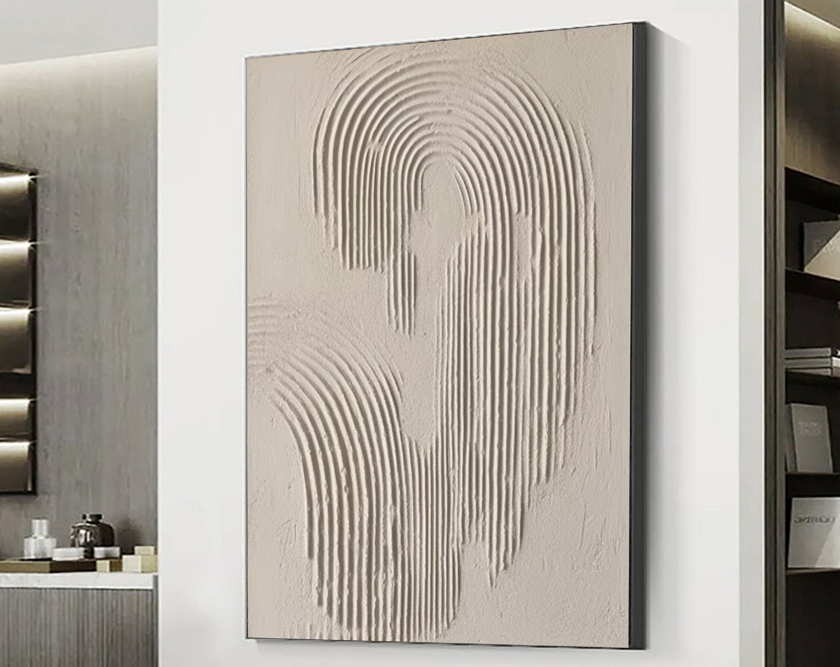 Beige & Brown Abstract Painting #CXA 010