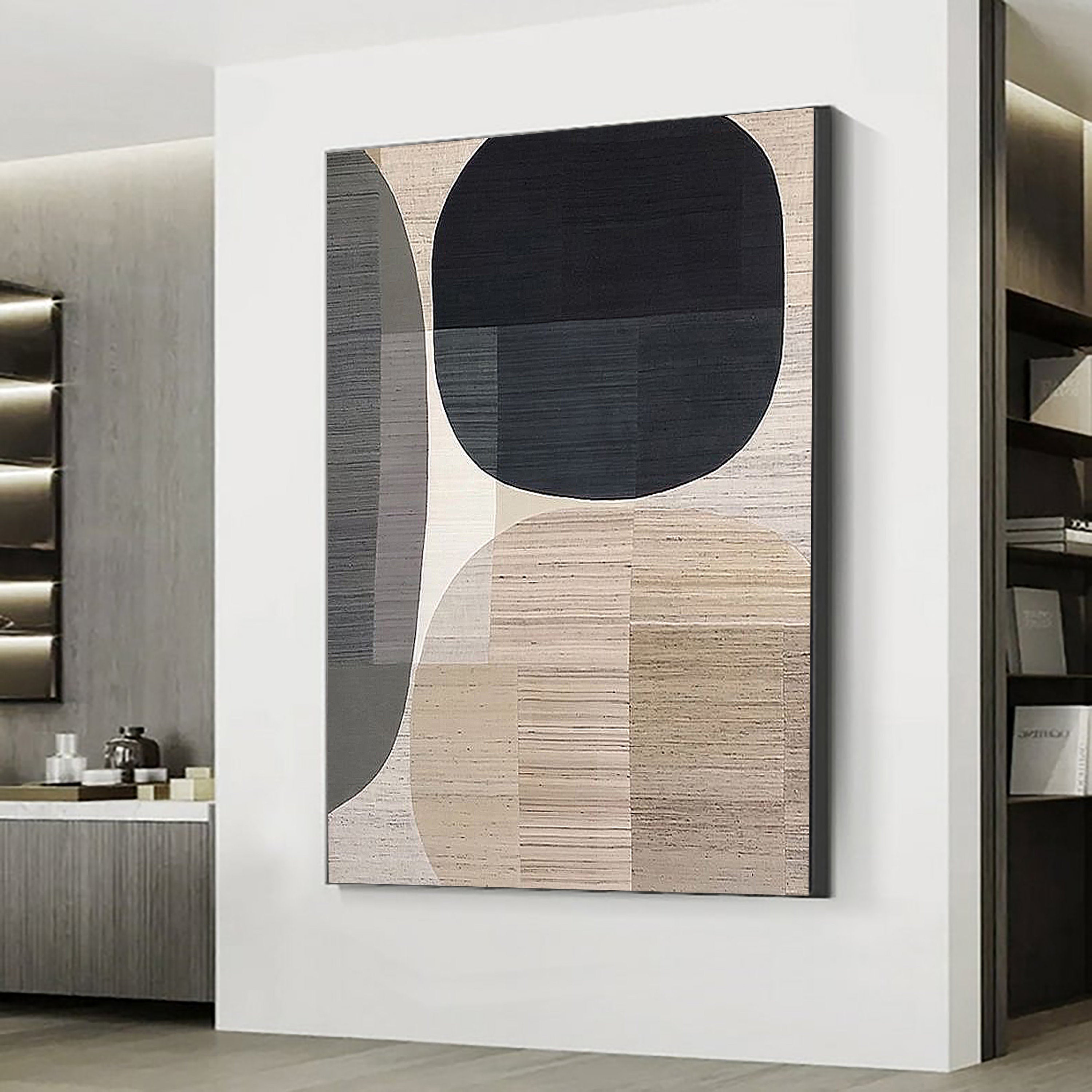 Beige & Brown Abstract Painting #LL 010