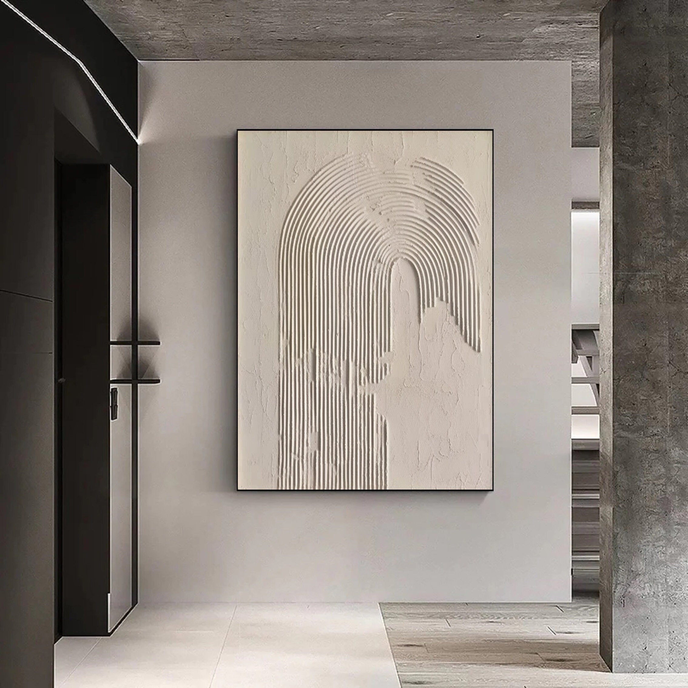 Beige & Brown Abstract Painting #LL 019