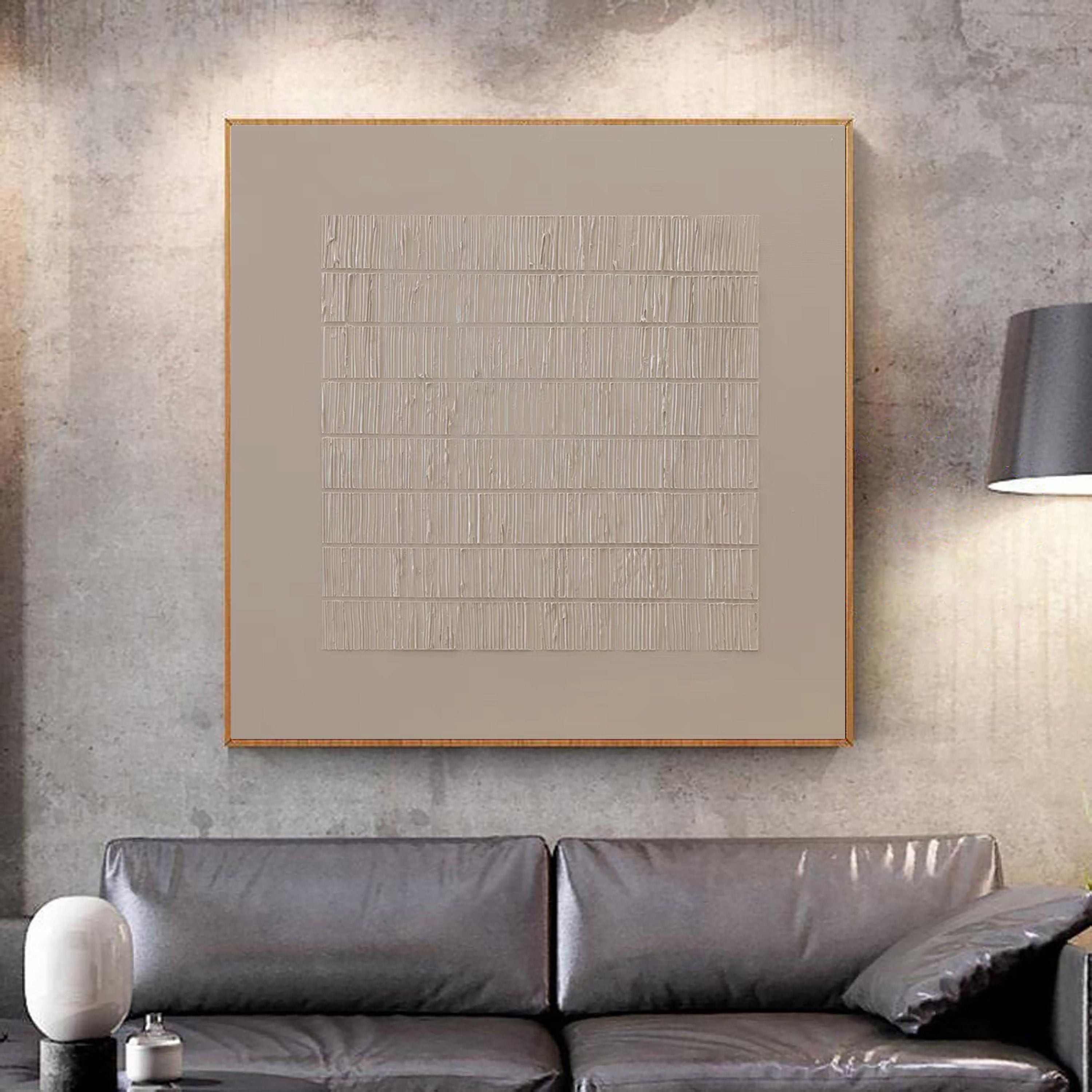 Beige & Brown Abstract Painting #LL 022