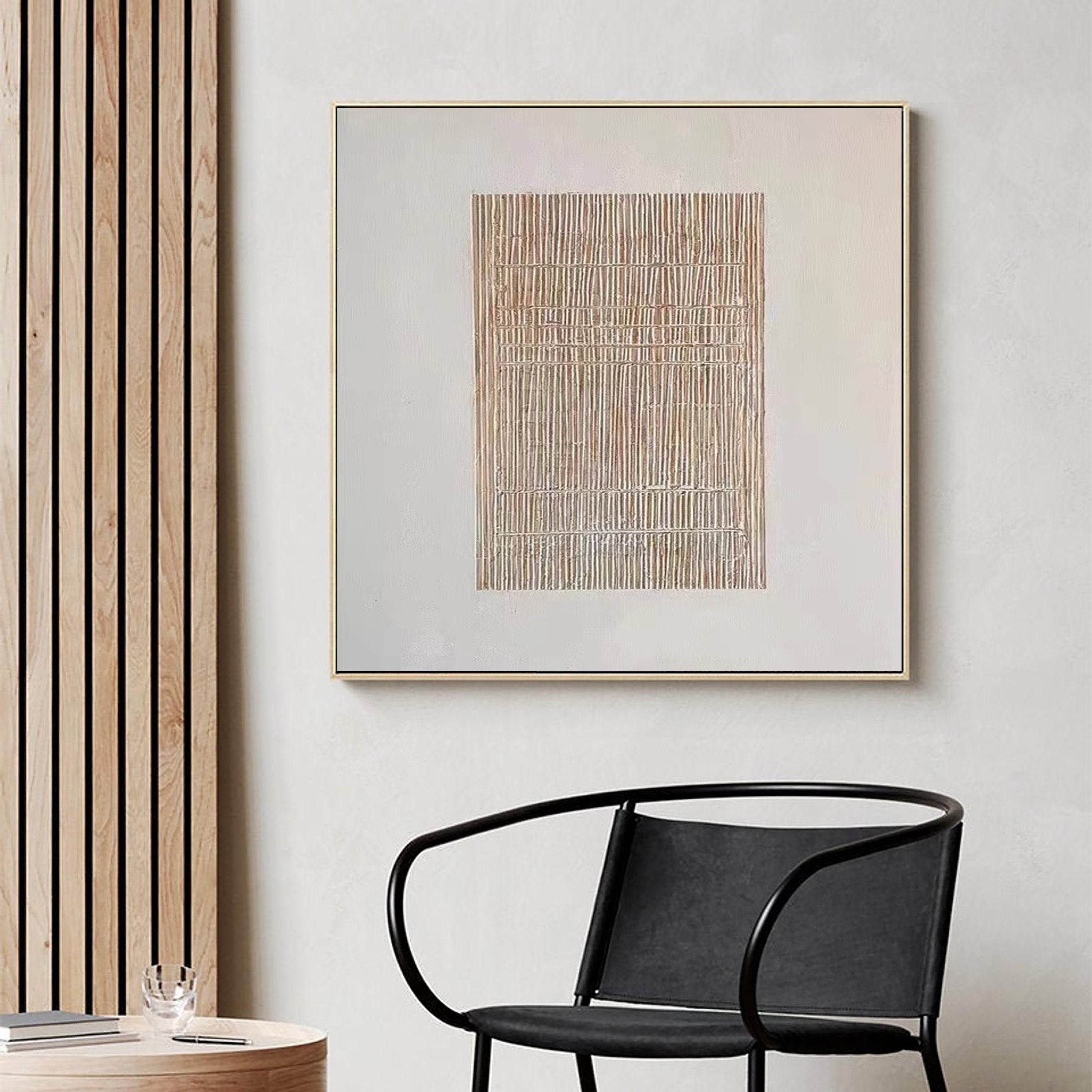 Beige & Brown Abstract Painting #LL 023