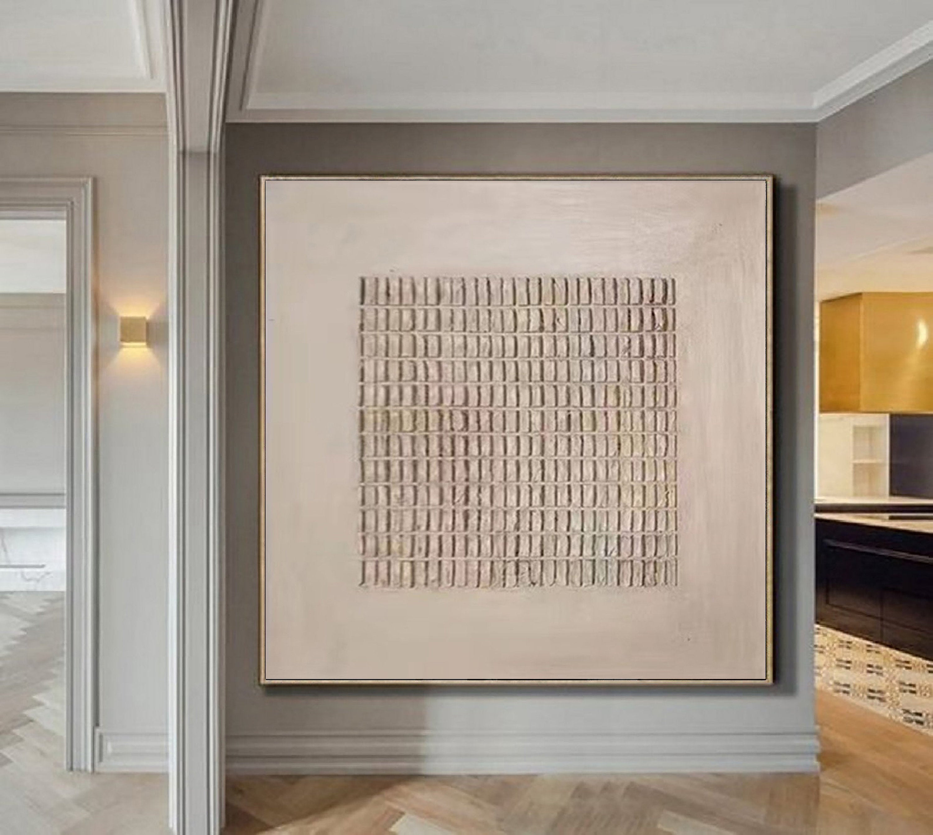 Beige & Brown Abstract Painting #LL 024