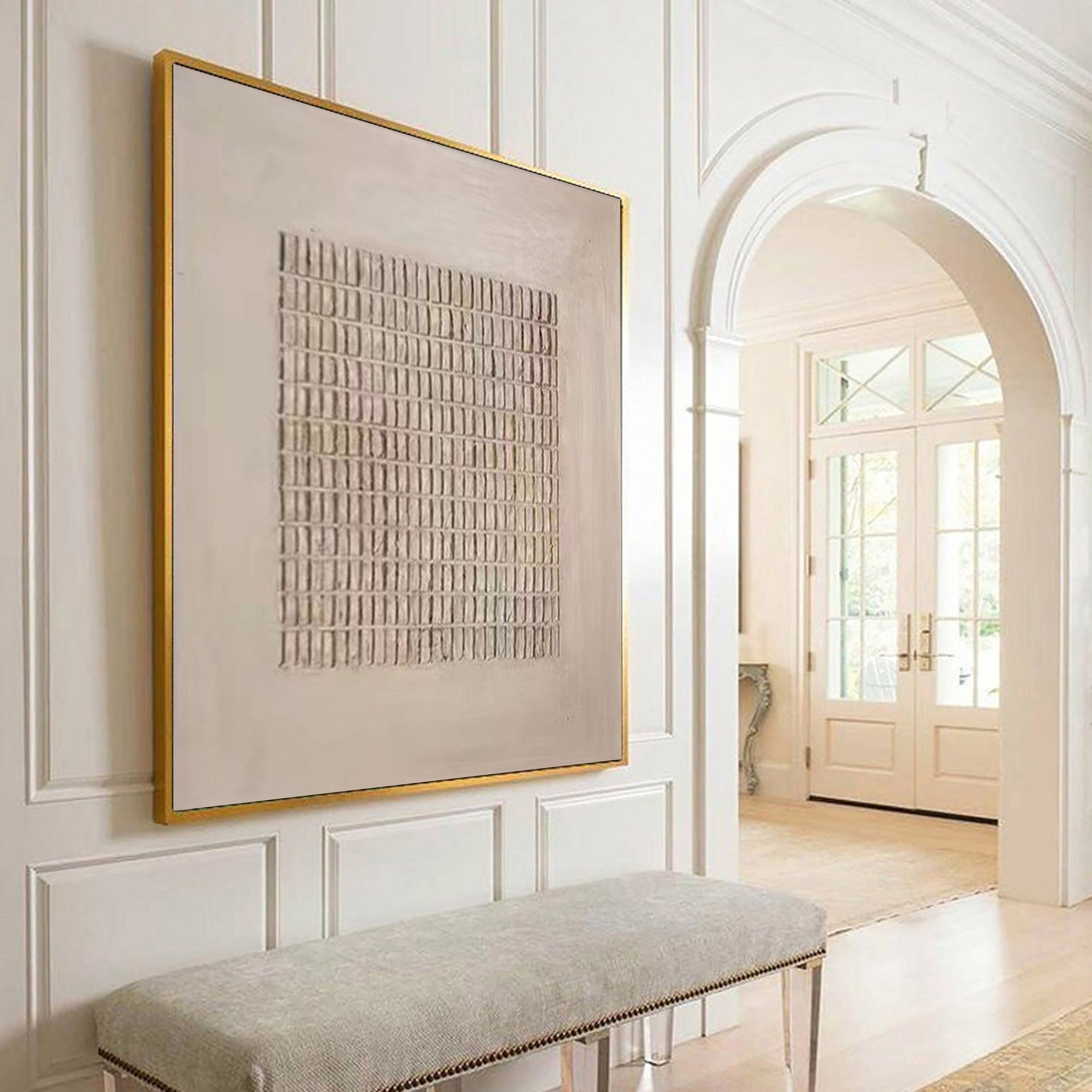 Beige & Brown Abstract Painting #LL 024