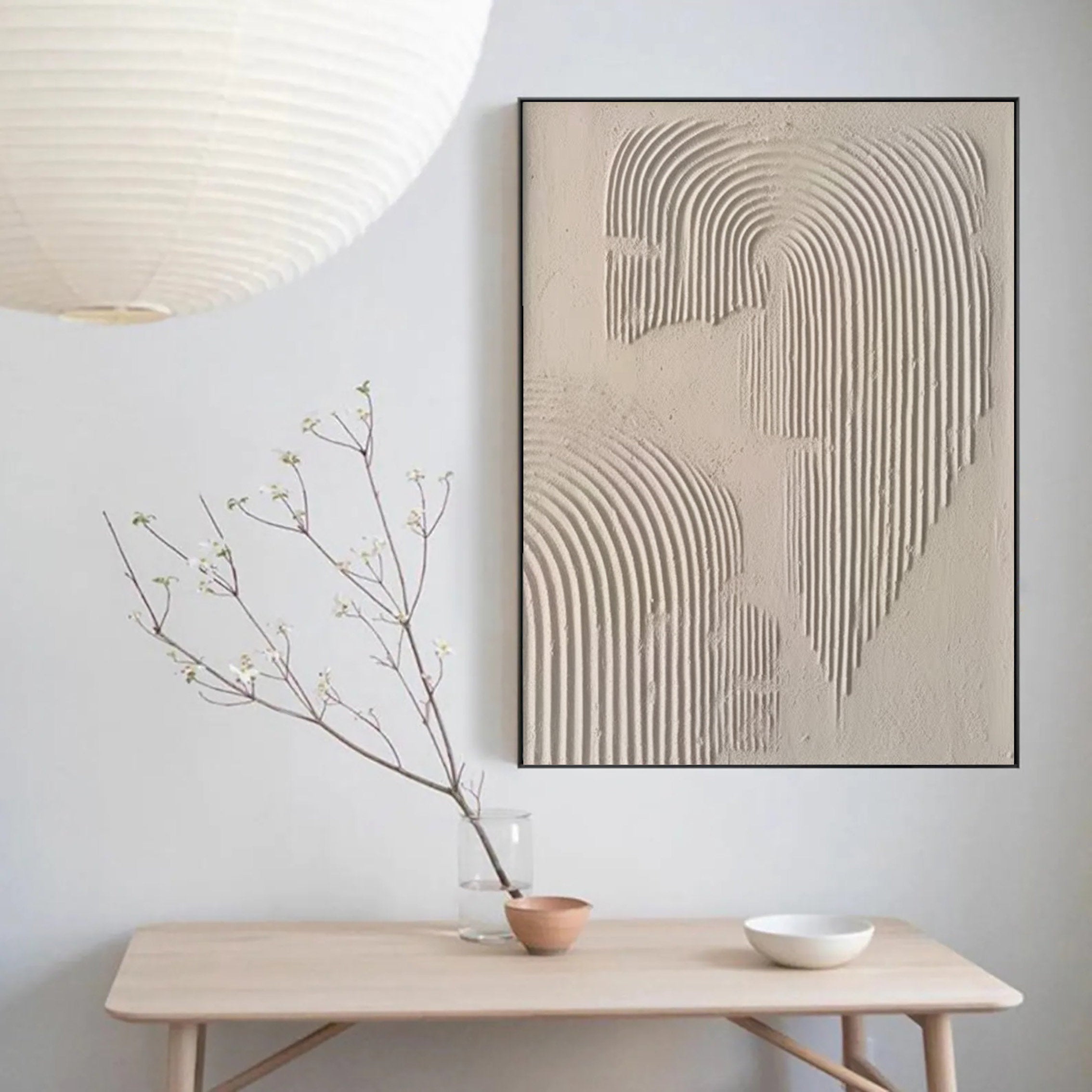 Beige & Brown Abstract Painting #LL 016