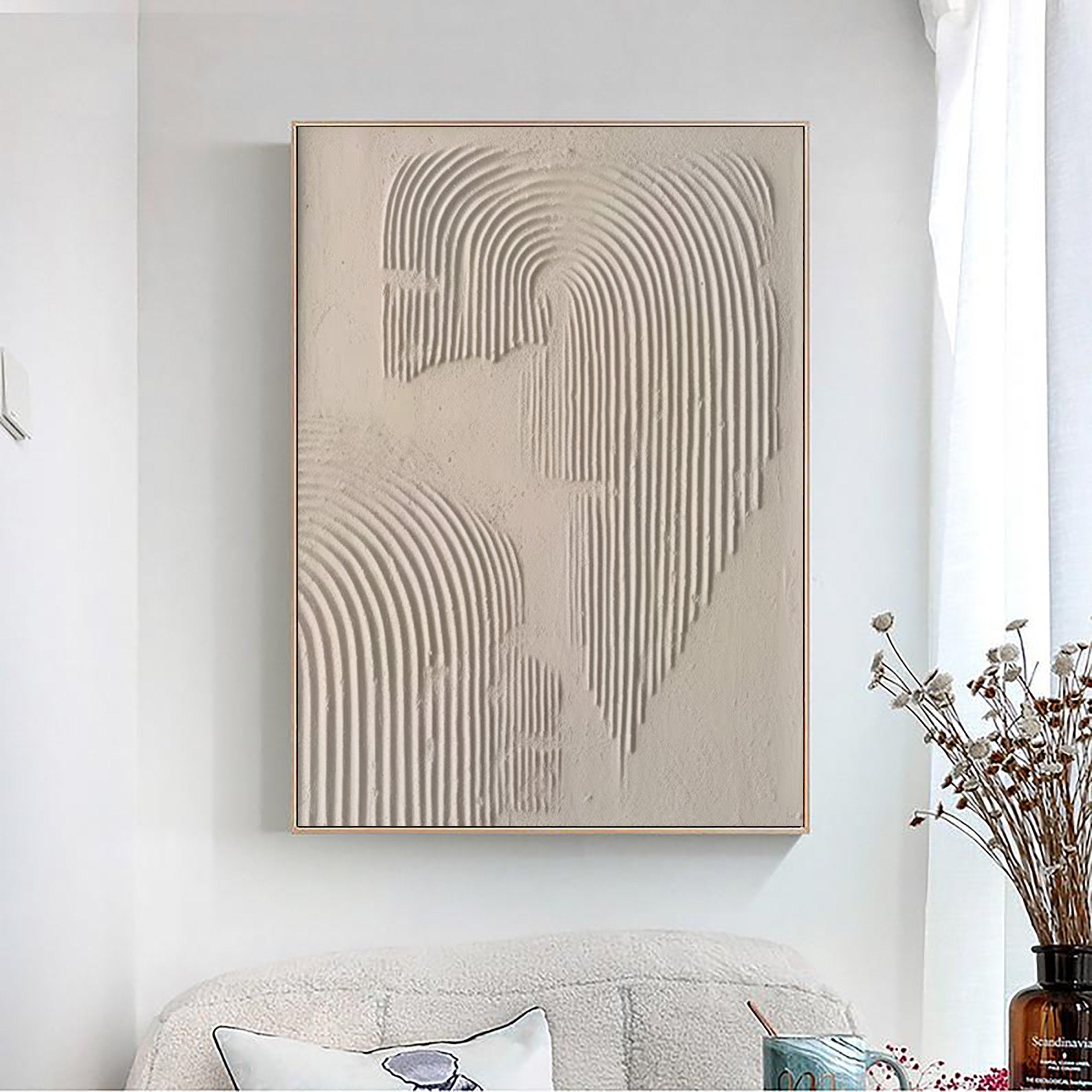 Beige & Brown Abstract Painting #LL 016