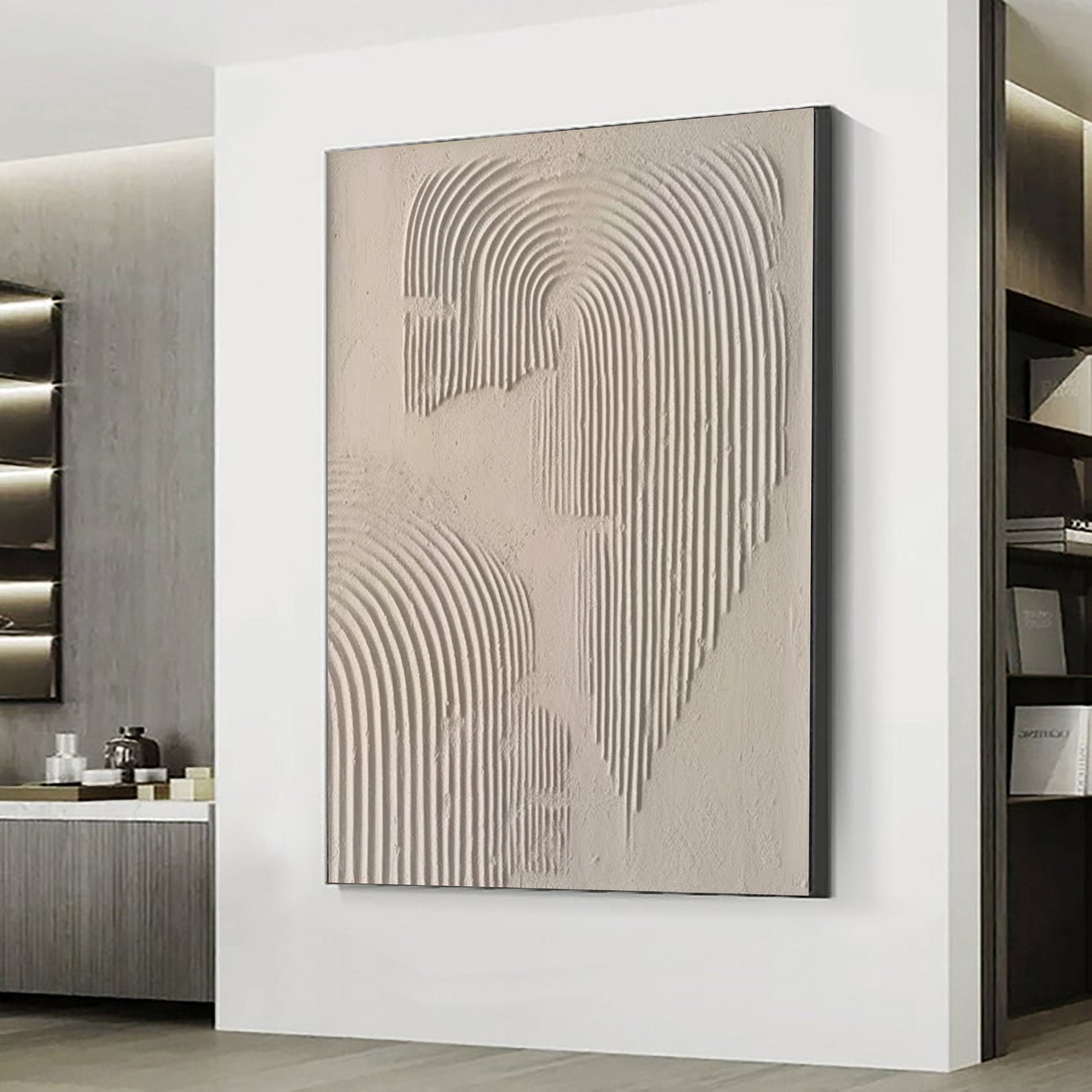 Beige & Brown Abstract Painting #LL 016