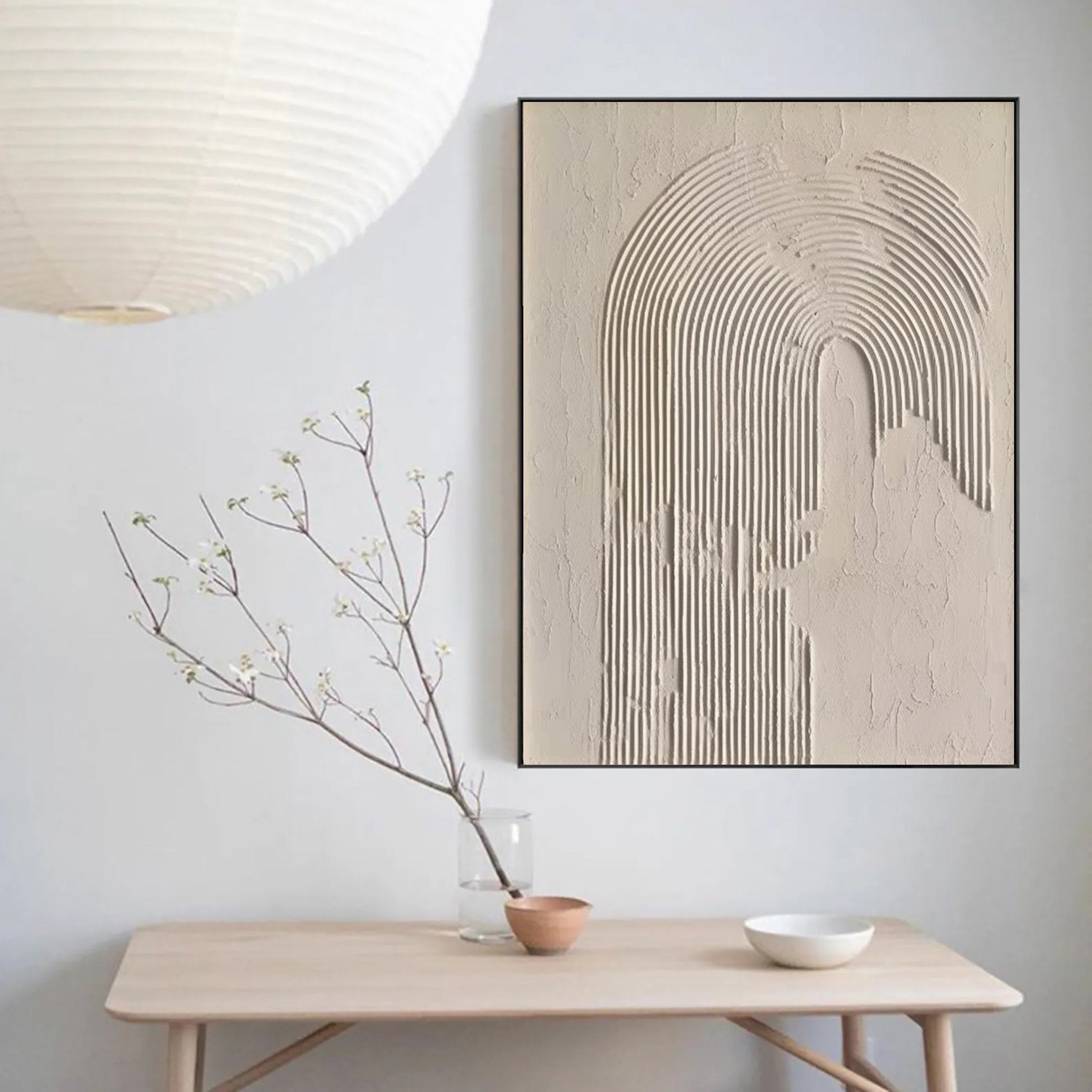 Beige & Brown Abstract Painting #LL 019