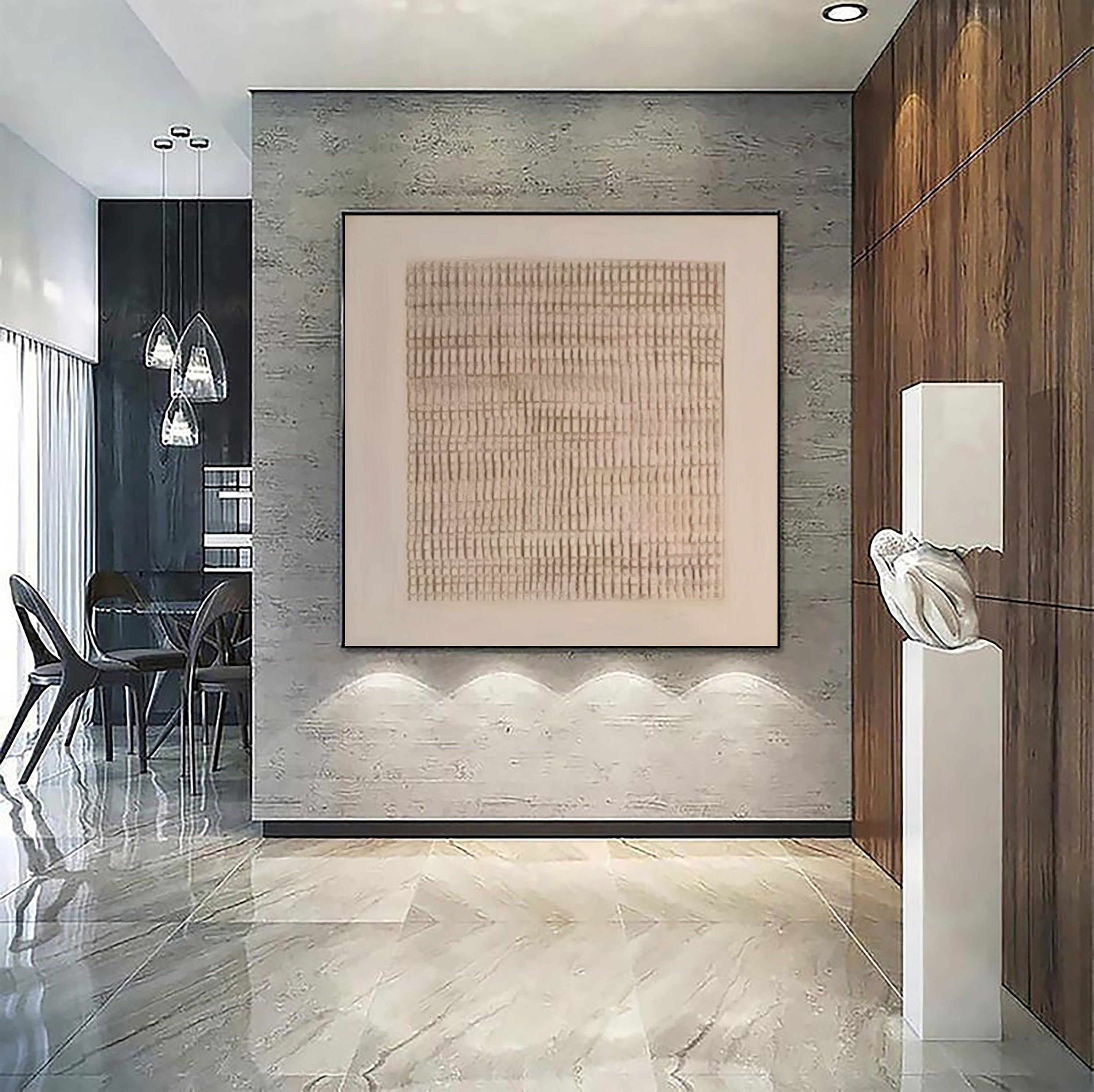 Beige & Brown Abstract Painting #CXA 013