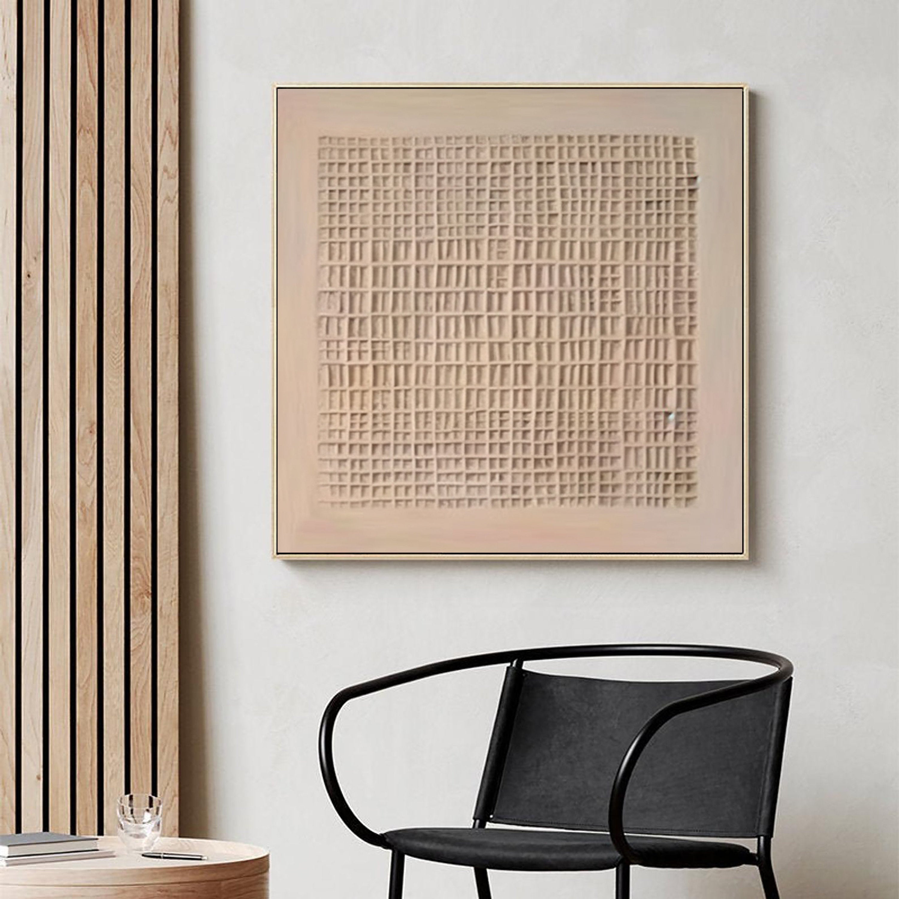Beige & Brown Abstract Painting #LL 020
