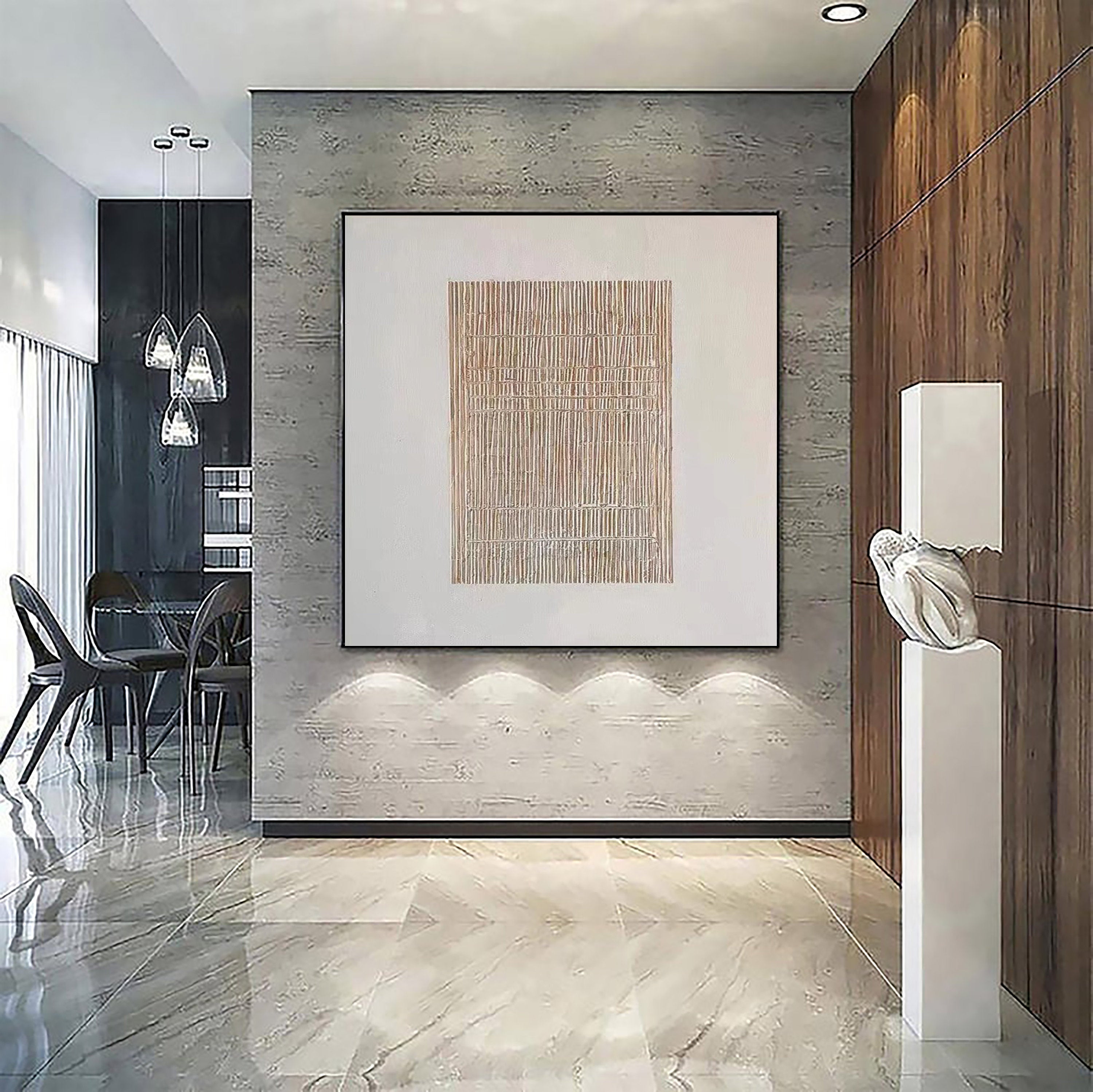 Beige & Brown Abstract Painting #LL 023