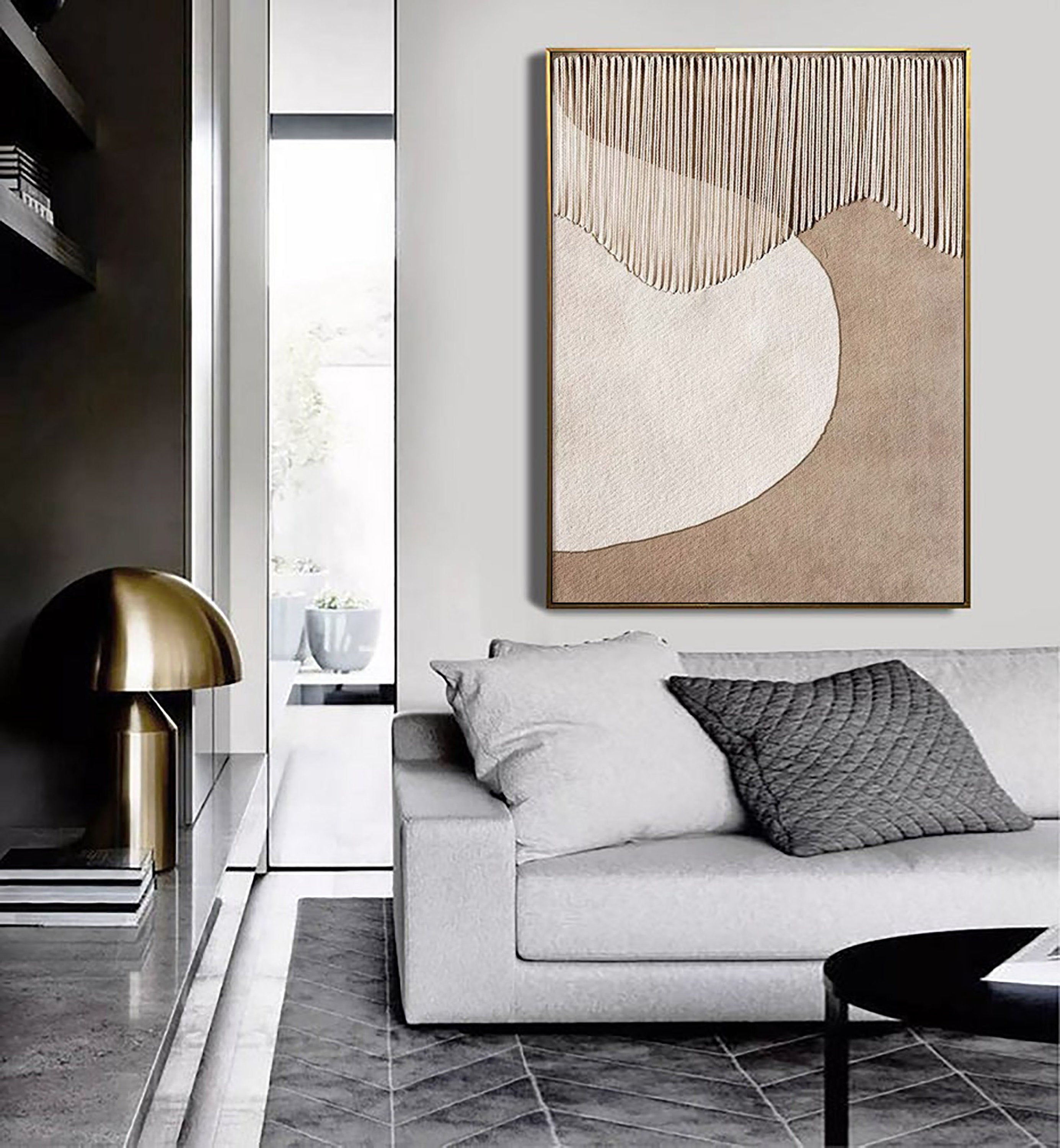 Beige & Brown Abstract Painting #LL 028