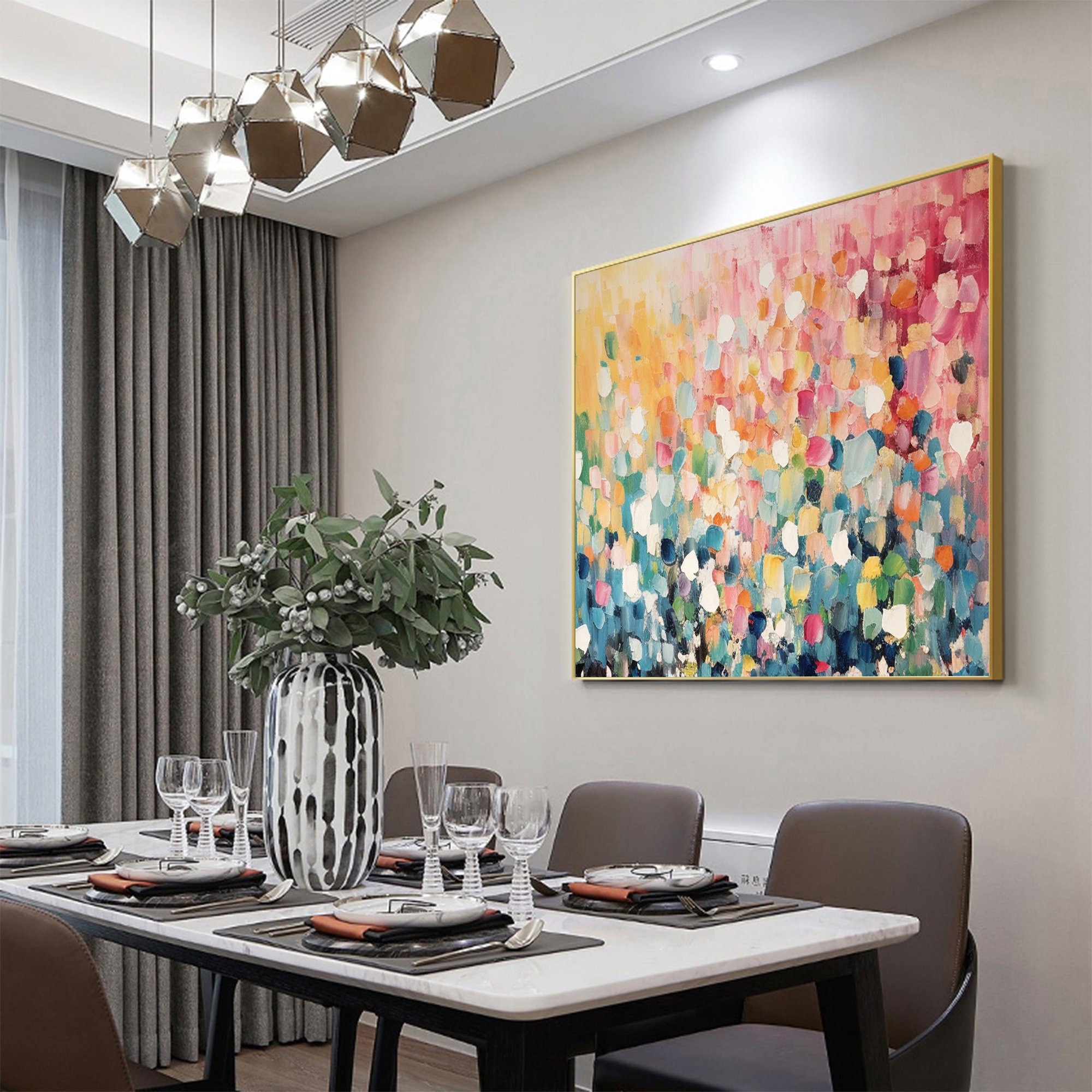 Colorful Abstract Canvas Painting for Modern Home Decor #CAP 001