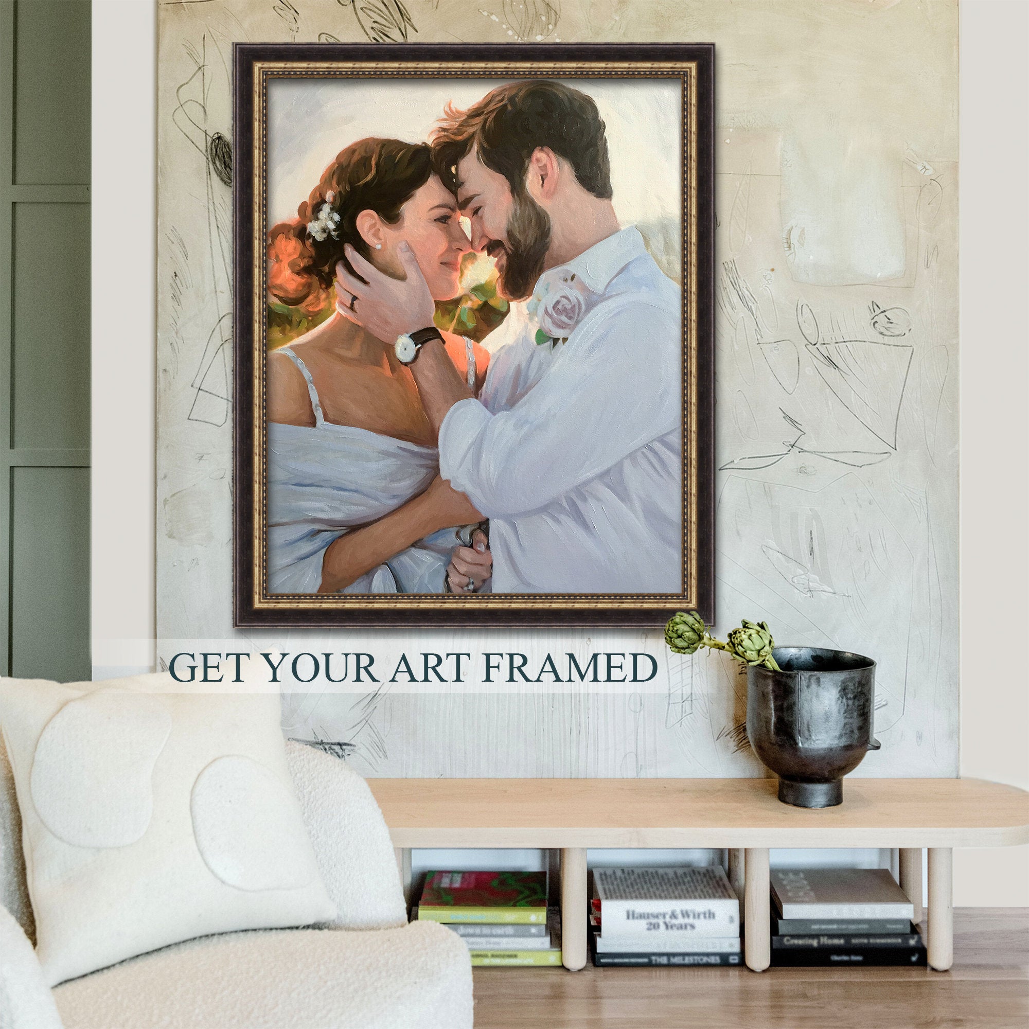 Custom Wedding Portrait Oil Paintings: Personalized Bridal and Couple Art