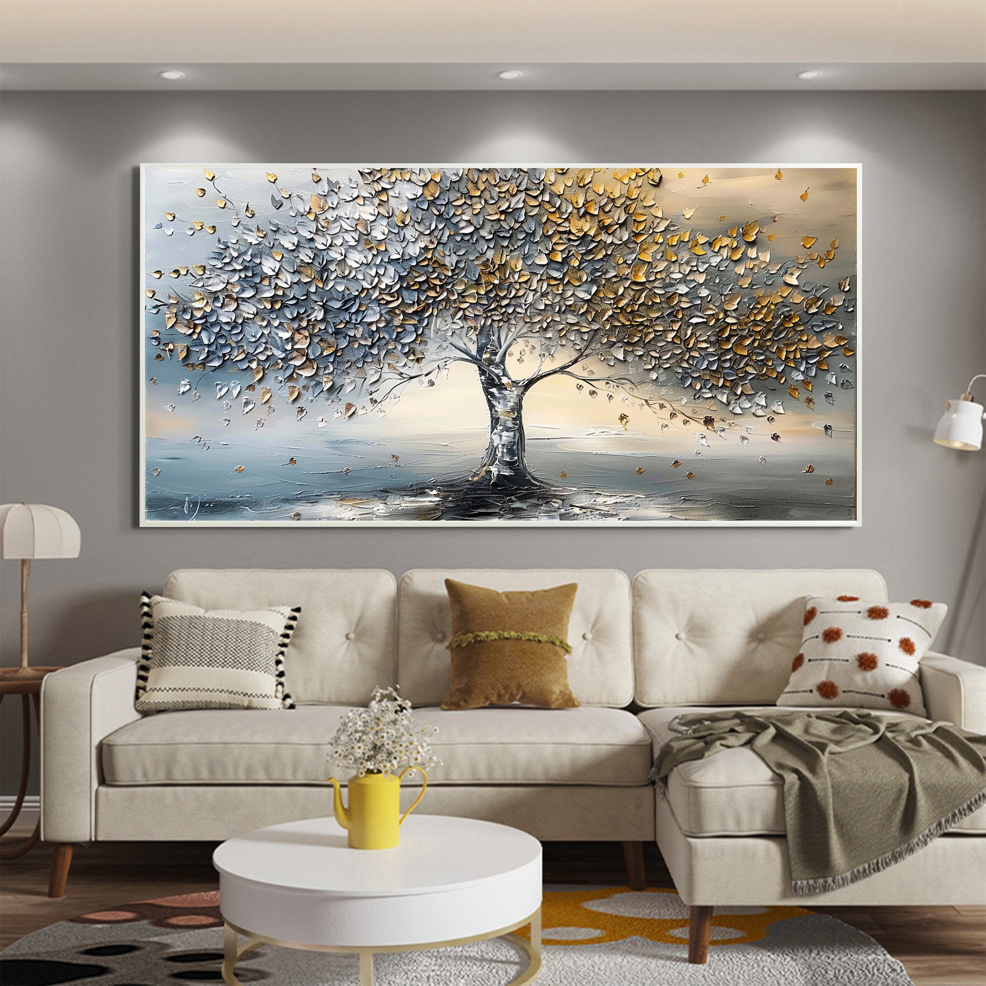 Large Colorful Tree Abstract Wall Art for Home Decor #FT 011