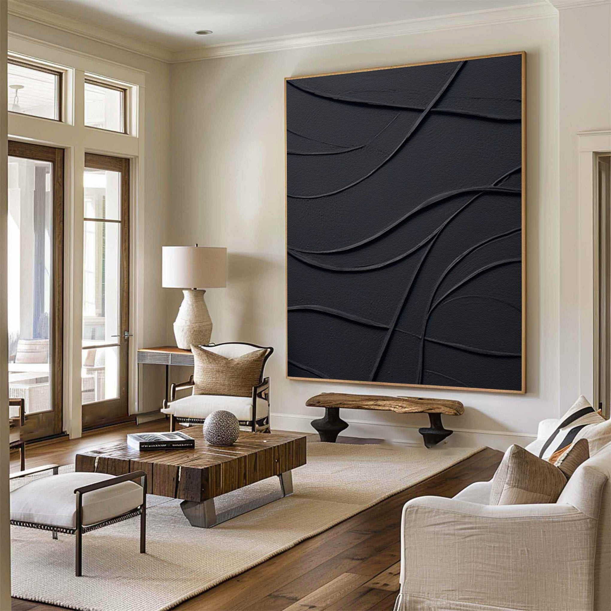 Minimalist Art: Large Black Wall Art for Chic Interiors #BBA 060