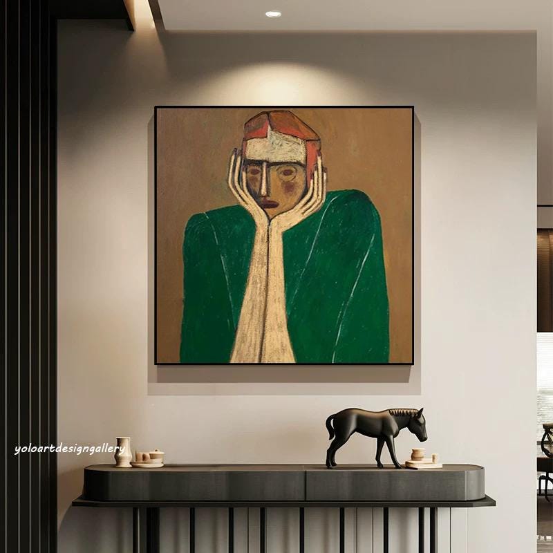 Large Modern Canvas Oil Portrait | ArtvistaGallery #WGA 042
