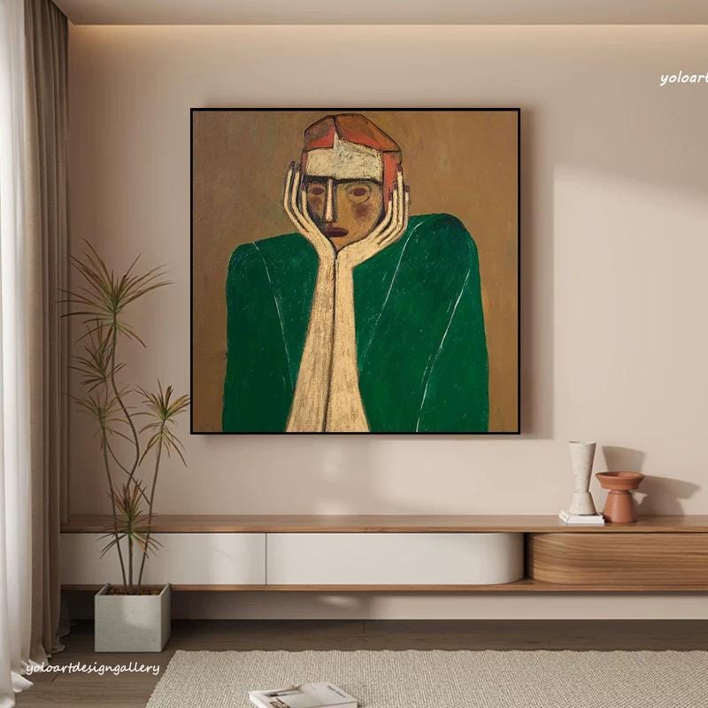 Large Modern Canvas Oil Portrait | ArtvistaGallery #WGA 042