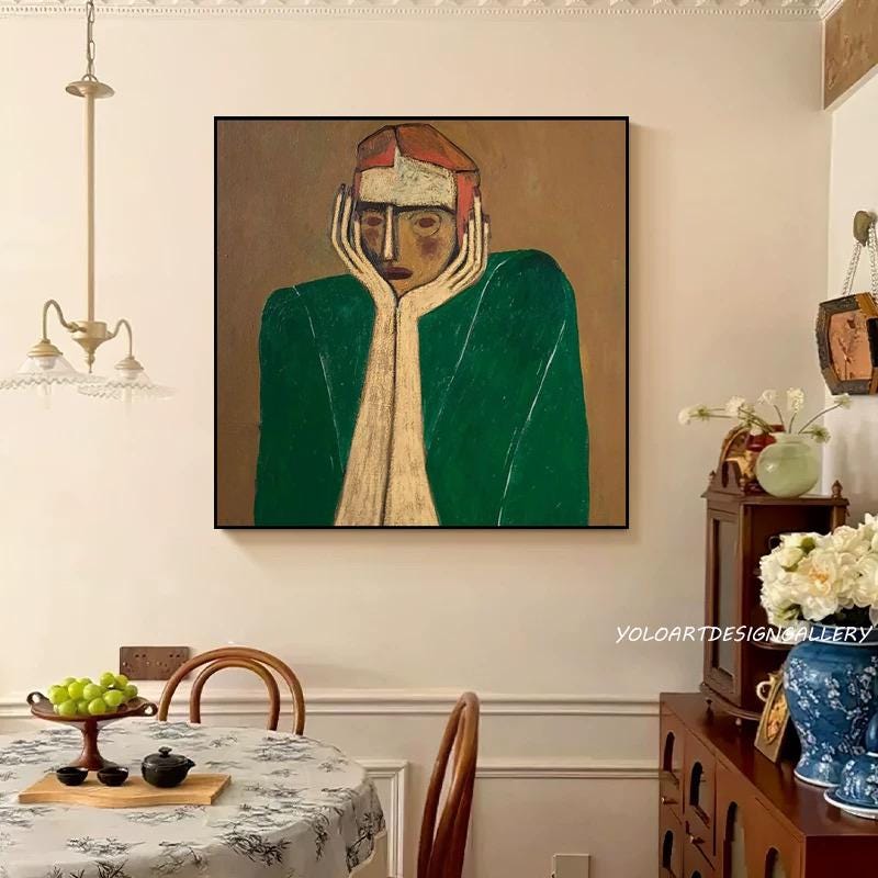 Large Modern Canvas Oil Portrait | ArtvistaGallery #WGA 042
