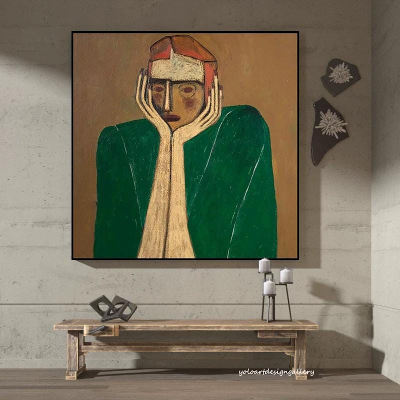 Large Modern Canvas Oil Portrait | ArtvistaGallery #WGA 042