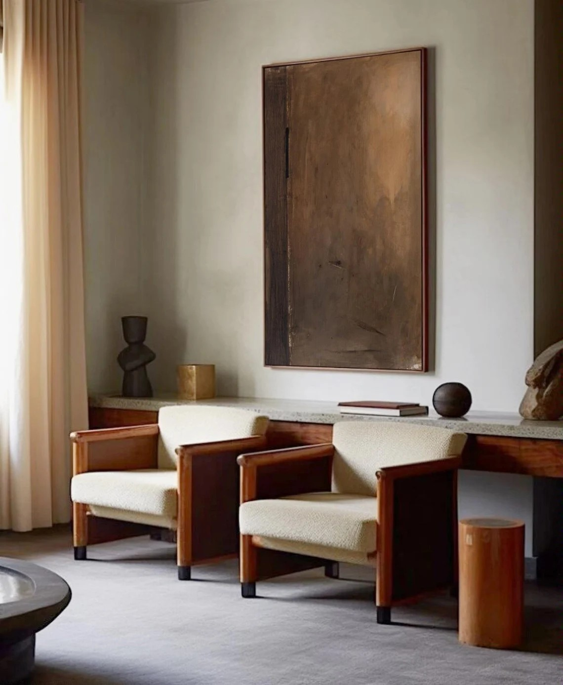 Whispers of Rust: Brown Minimalist Art, Organic Wabi-Sabi #BGA 103